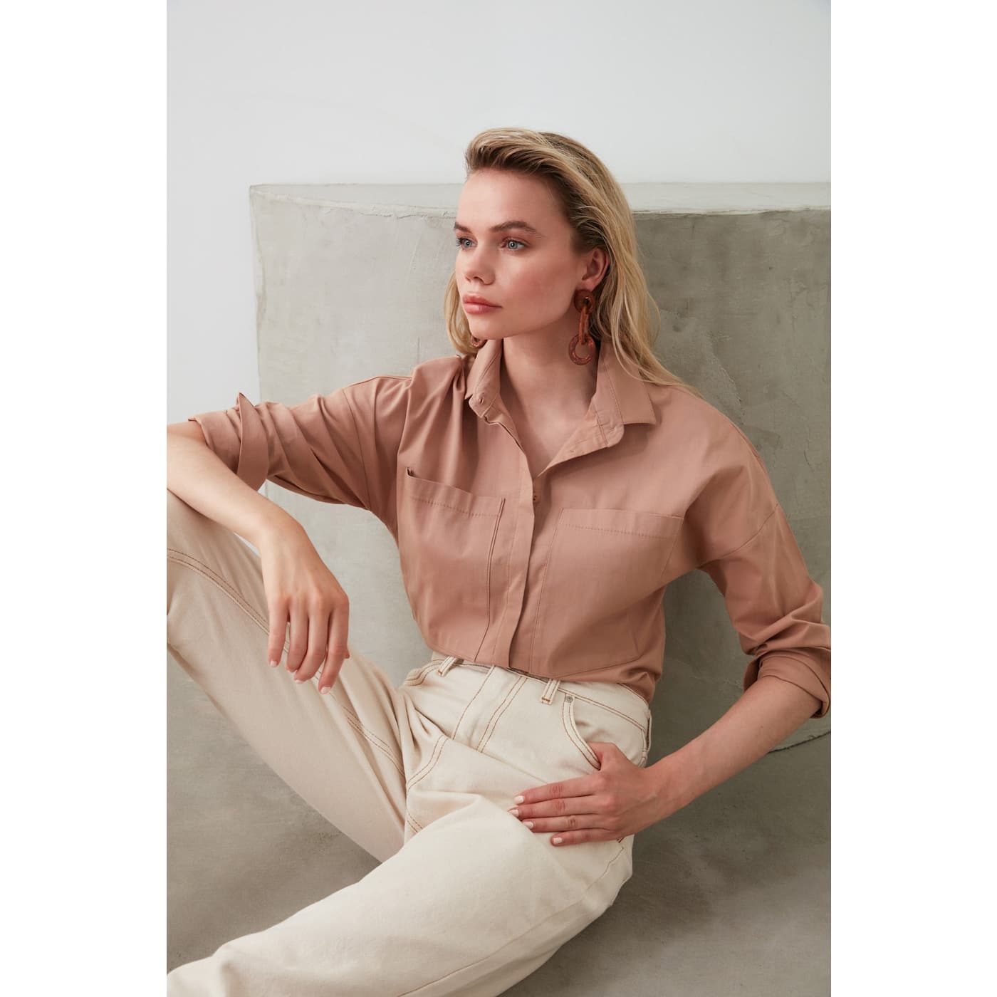 Trendyol Rose Dry Pocket Detailed Shirt