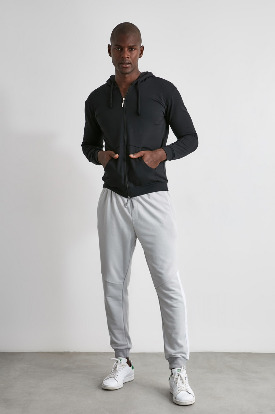 Trendyol Stone Men's Paneled Regular Rubber Hem Tracksuit Bottom