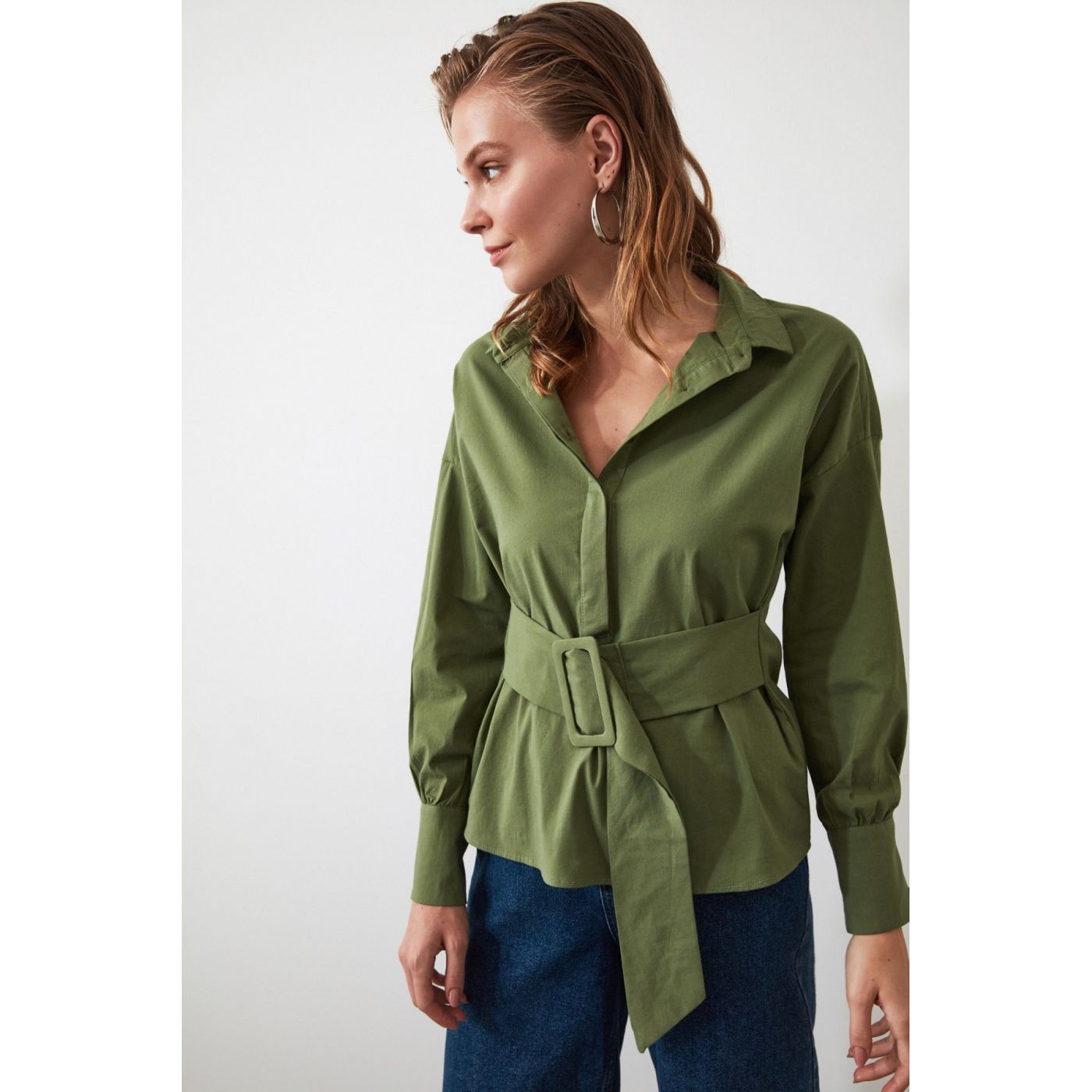 Trendyol Khaki Arched Shirt