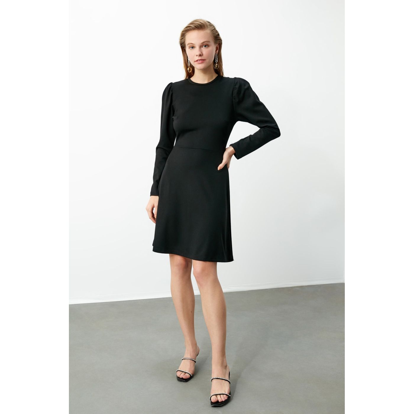 Trendyol Black Watermelon Sleeve Knitting Dress