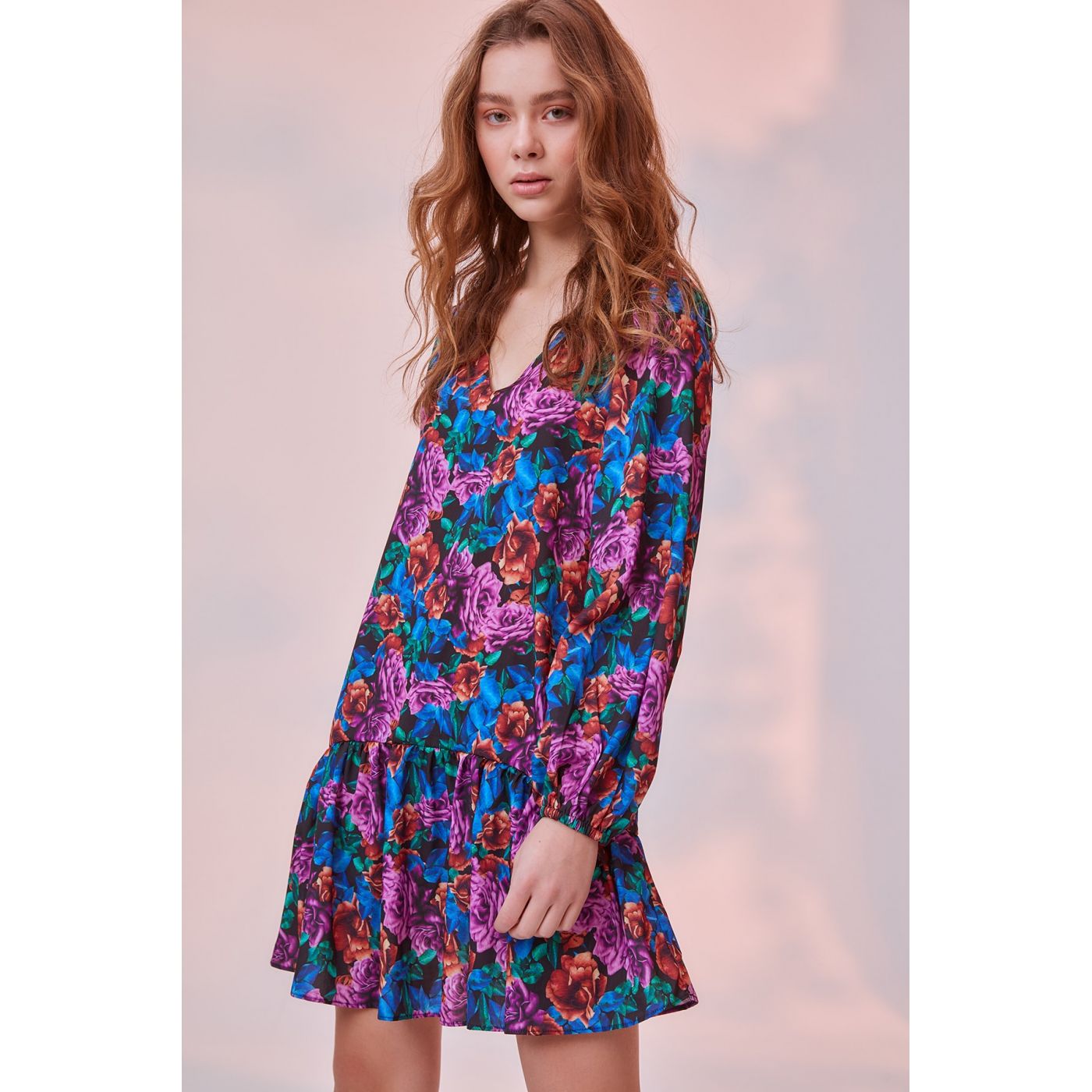 Trendyol Black Flower Patterned Dress