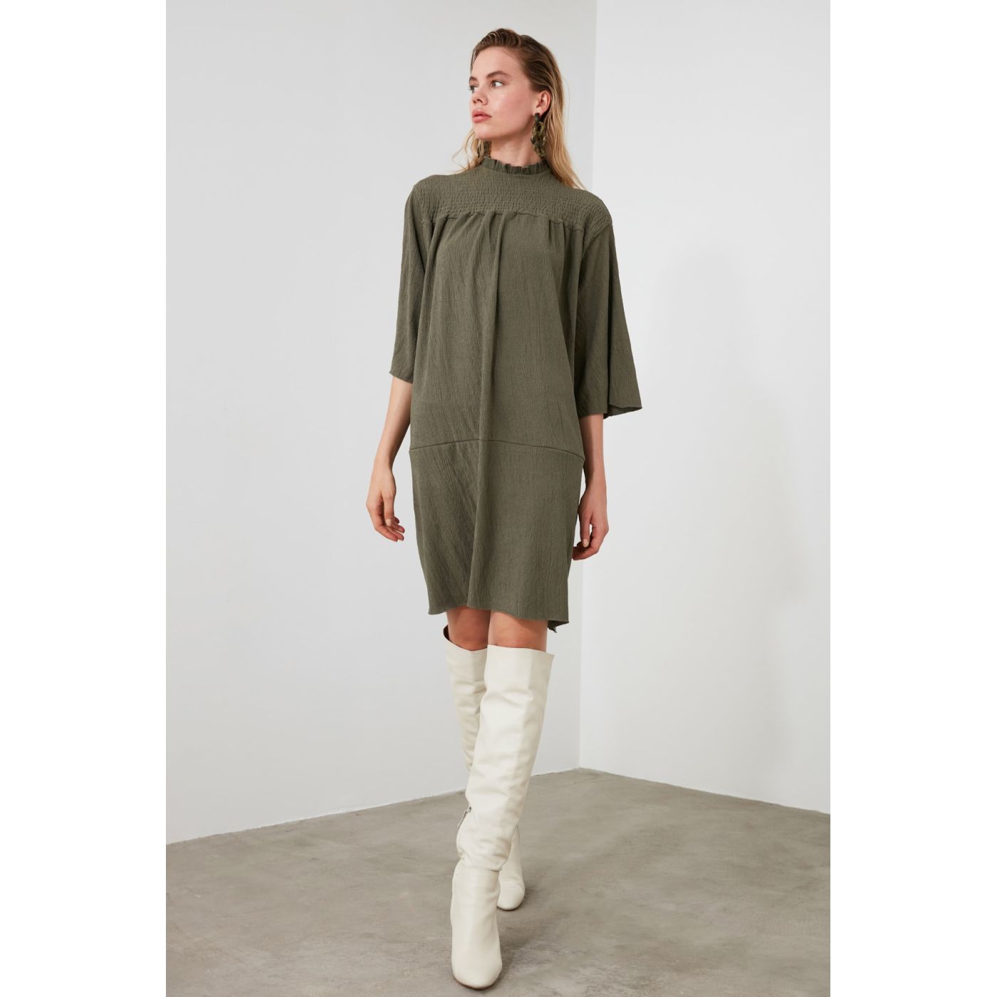 Trendyol Khaki Gipeli Knitted Dress