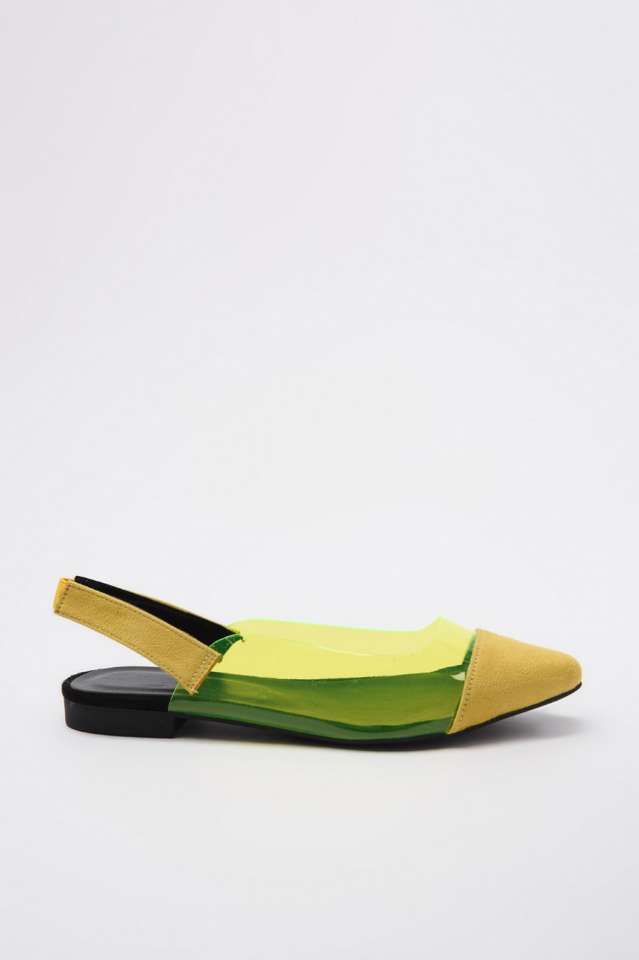 Trendyol Yellow Transparent and Suede Detailed Women's Babet