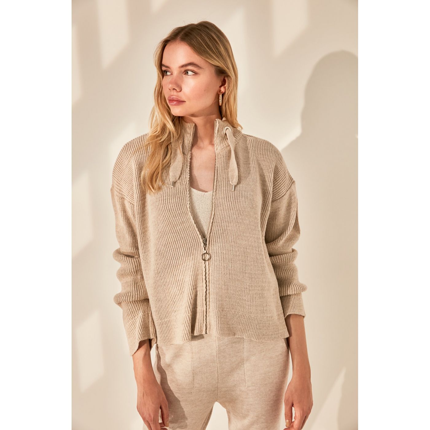 Trendyol Stone Zipk Cardigan