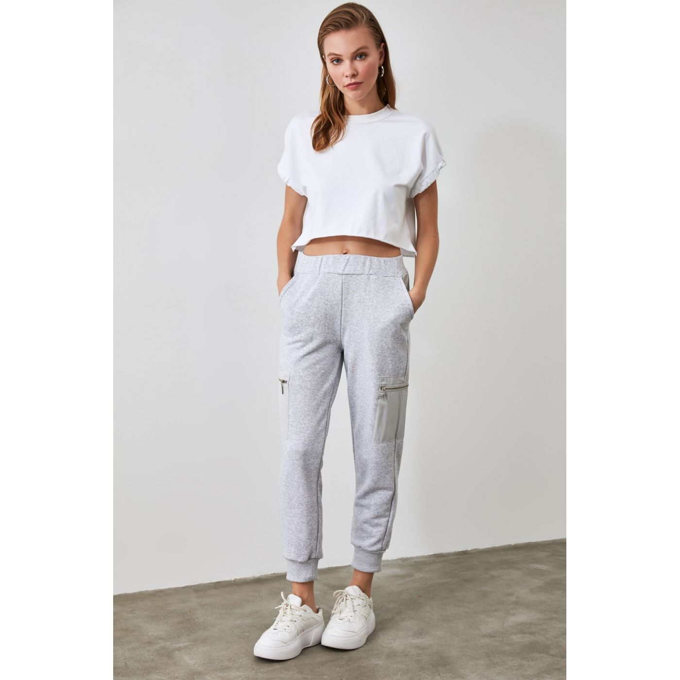 Trendyol Gray Pocket Knitted Tracksuit bottom