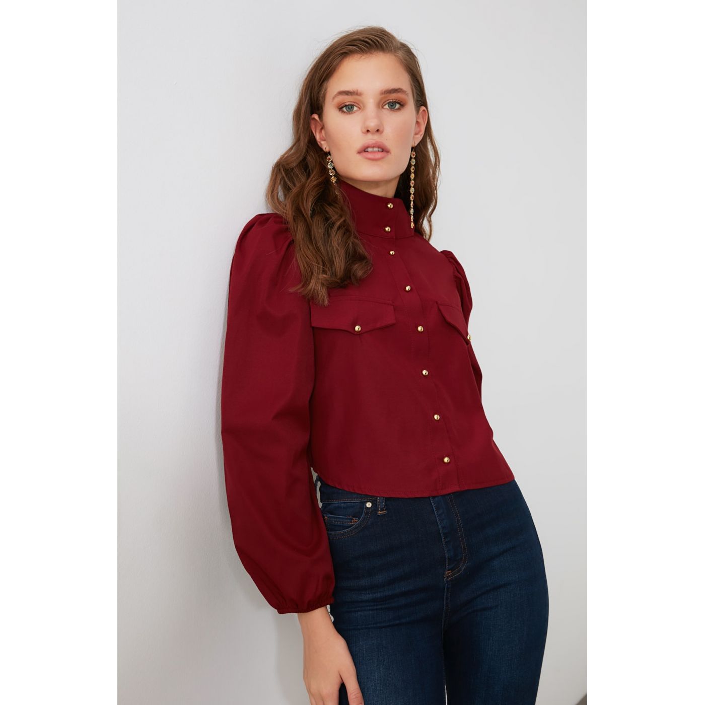 Trendyol Burgundy Slug Shirt
