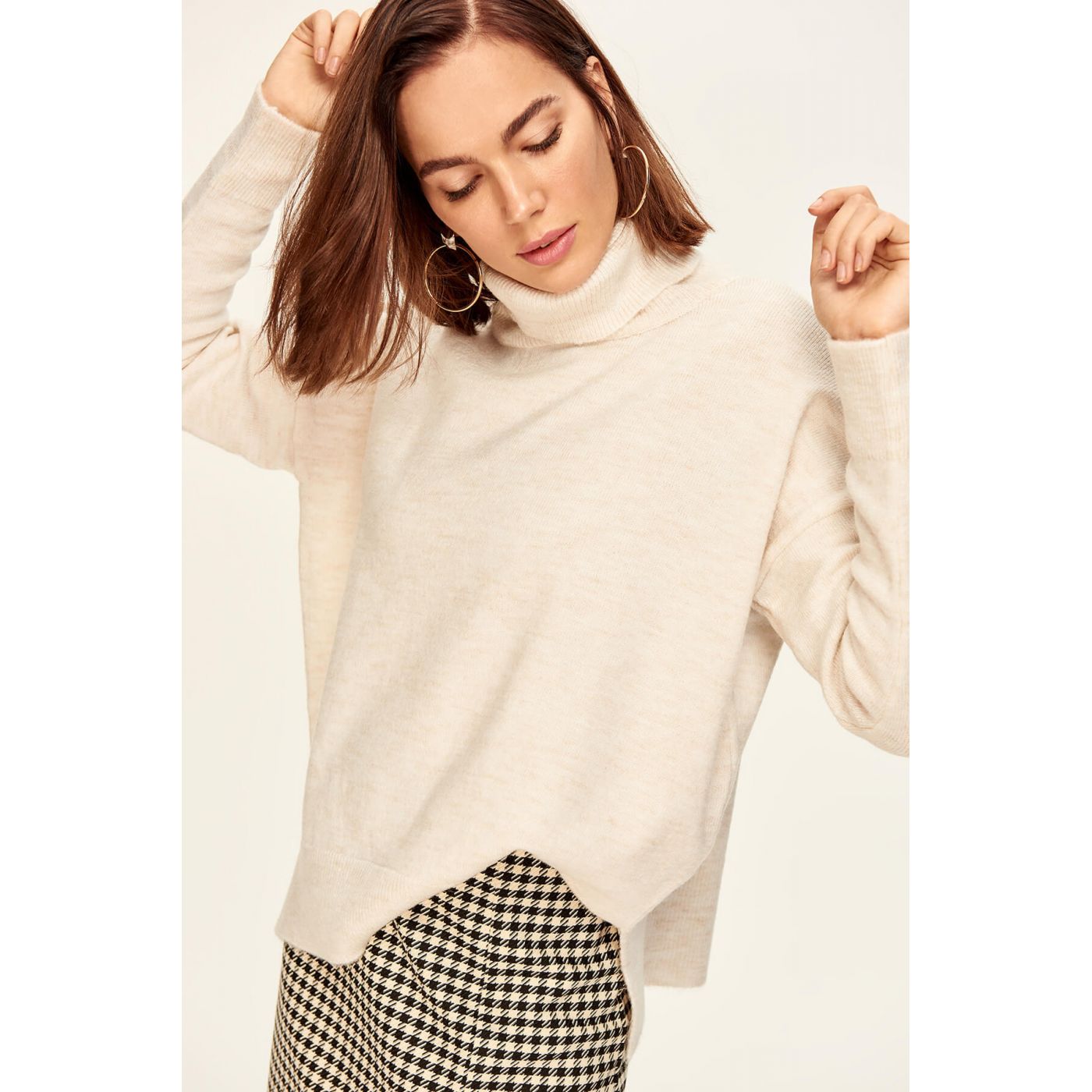 Trendyol Ecru Turtleneck Sweater