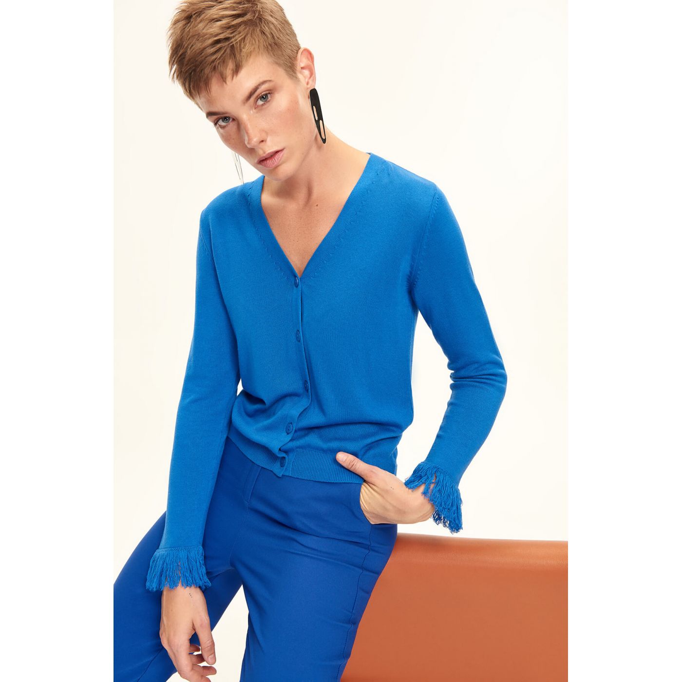 Trendyol Saks Handles Tassels Cardigan