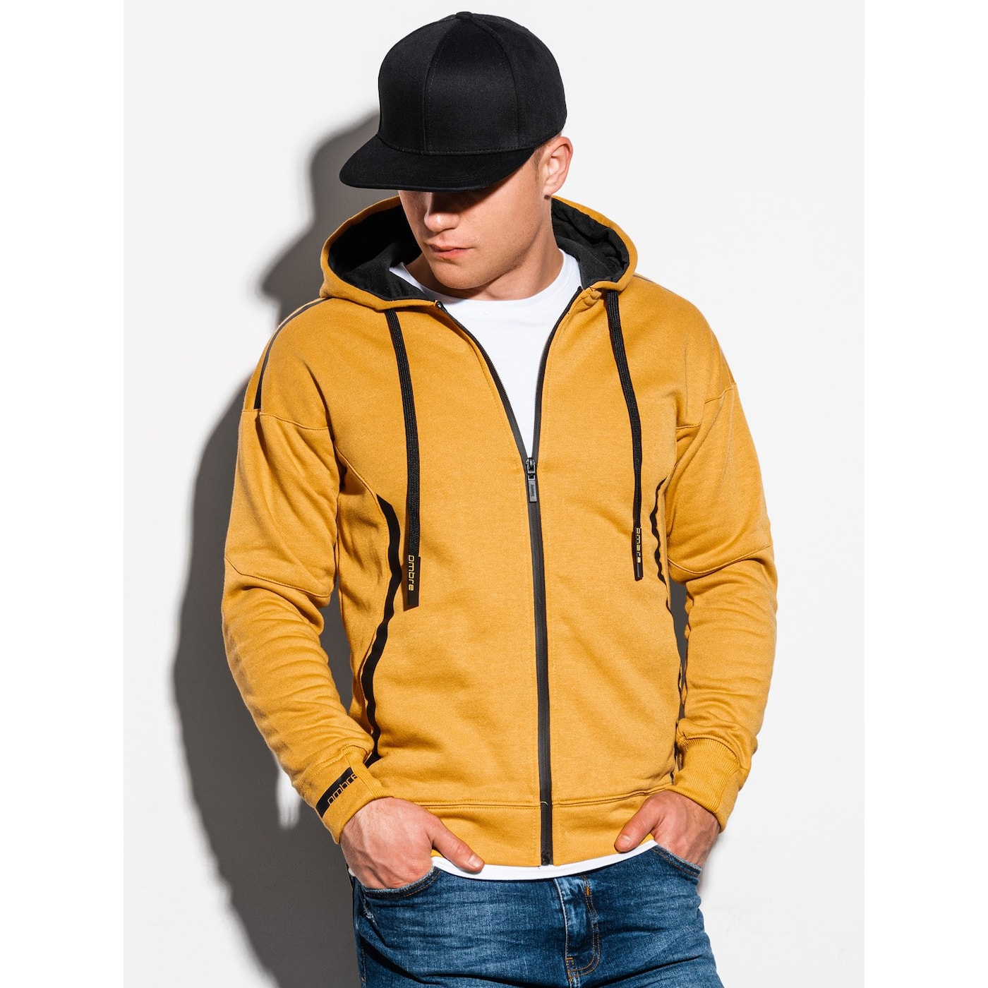 Ombre Clothing Men's zip-up sweatshirt B1076