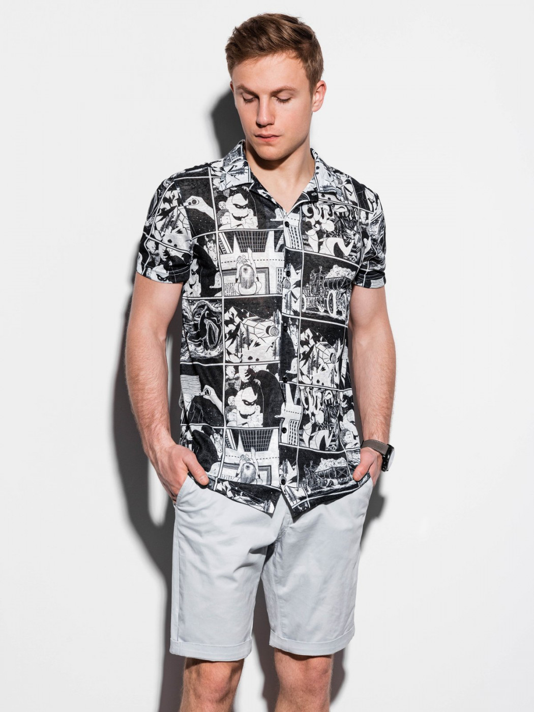 Ombre Clothing Men's shirt with short sleeves K549