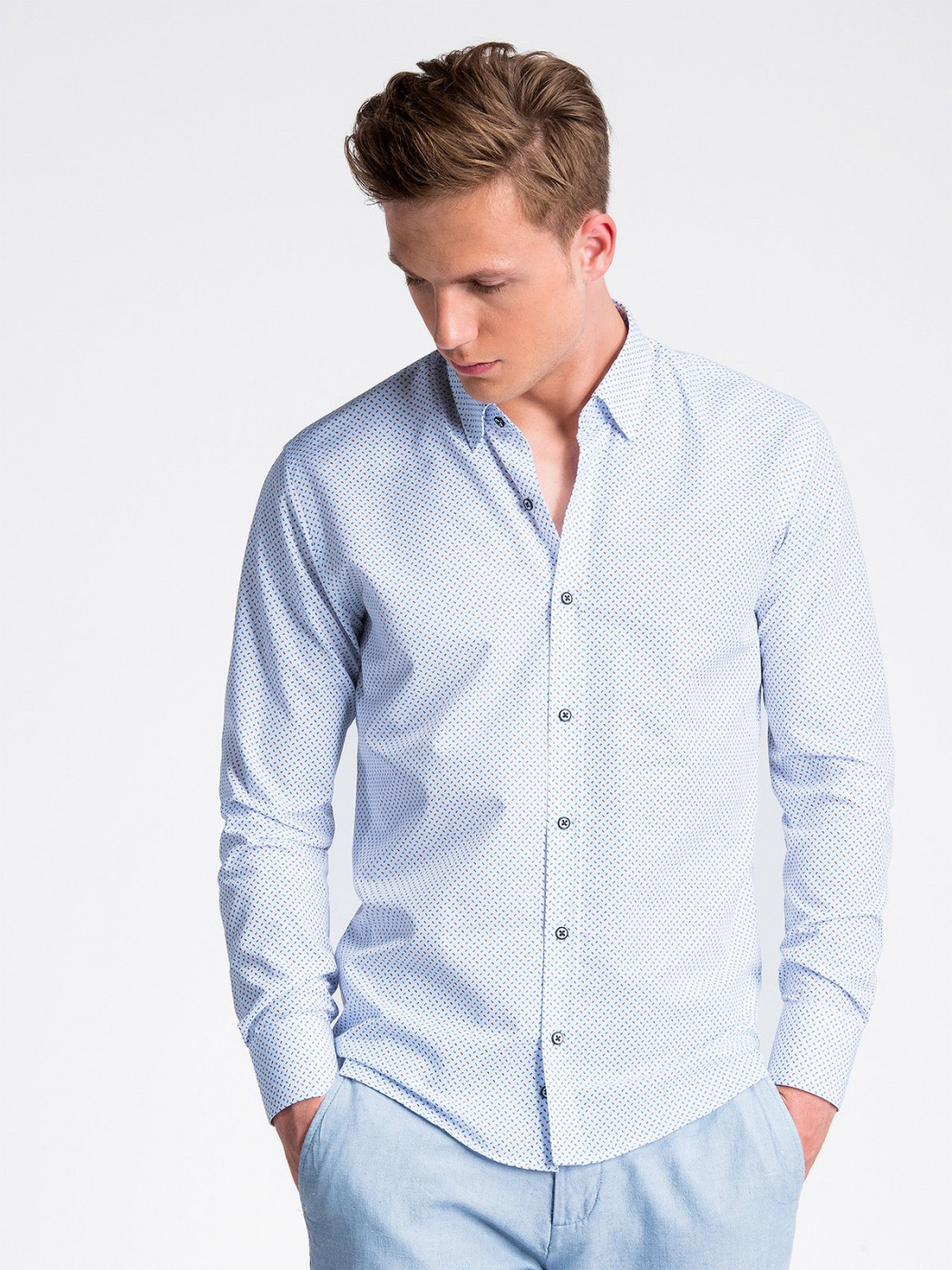 Ombre Clothing Men's shirt with long sleeves K477