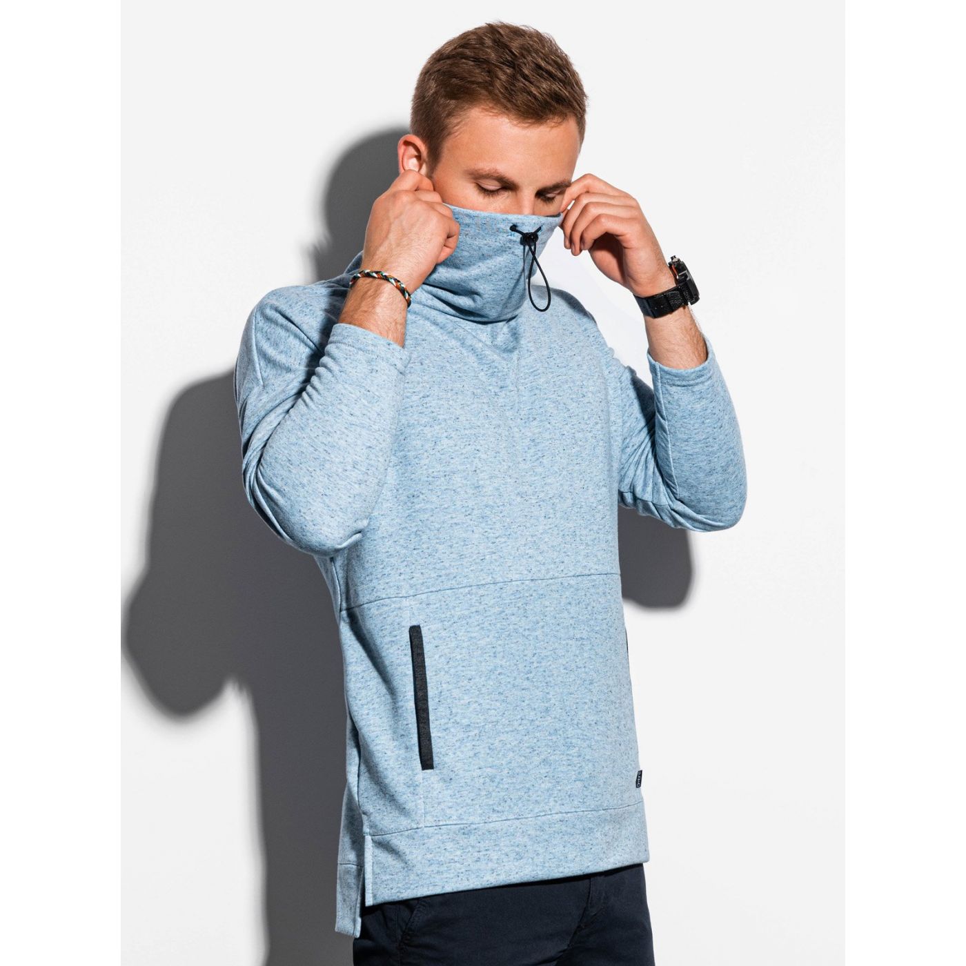 Ombre Clothing Men's sweatshirt with a stand-up collar B1096