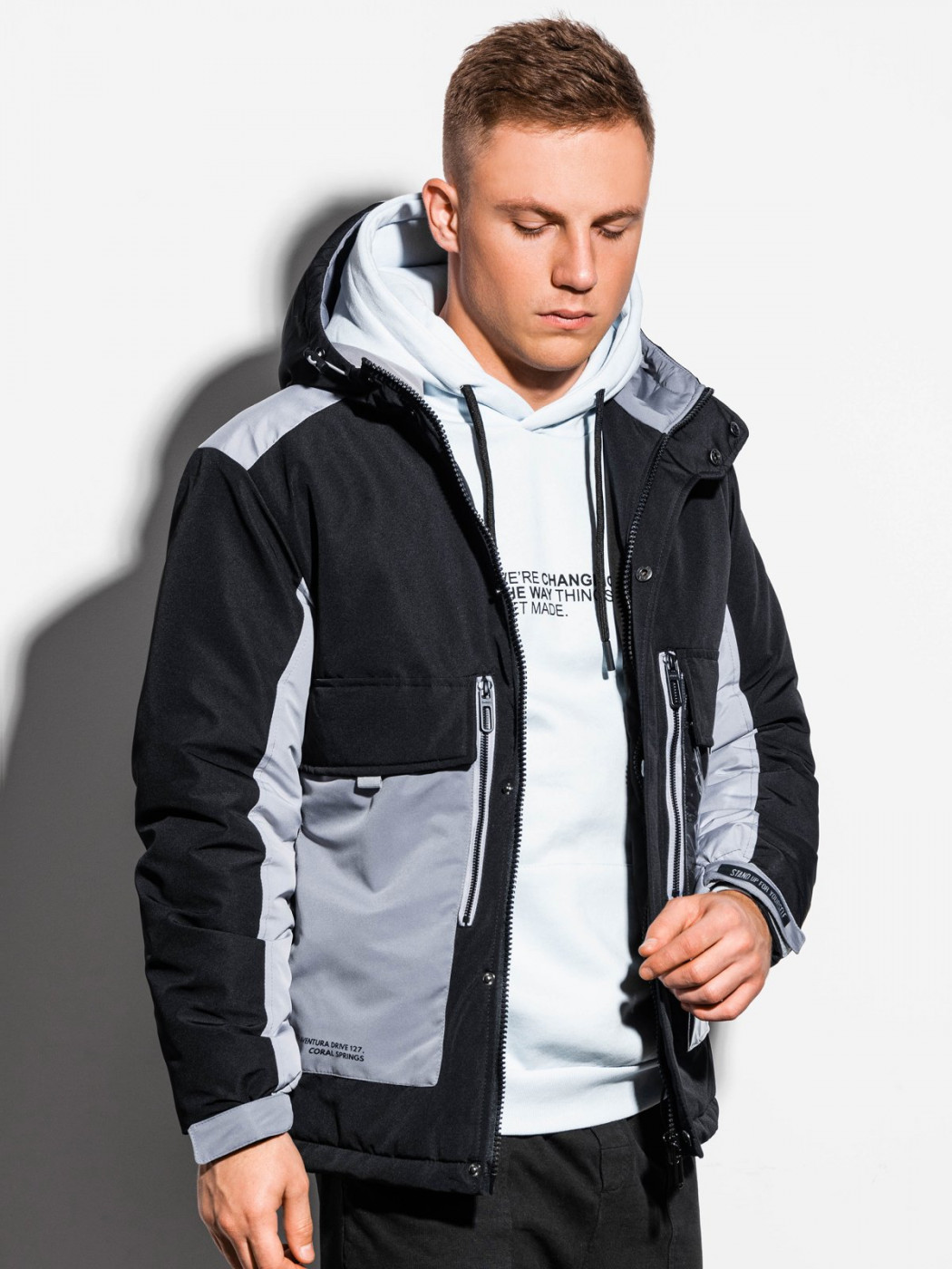 Ombre Clothing Men's winter jacket C460