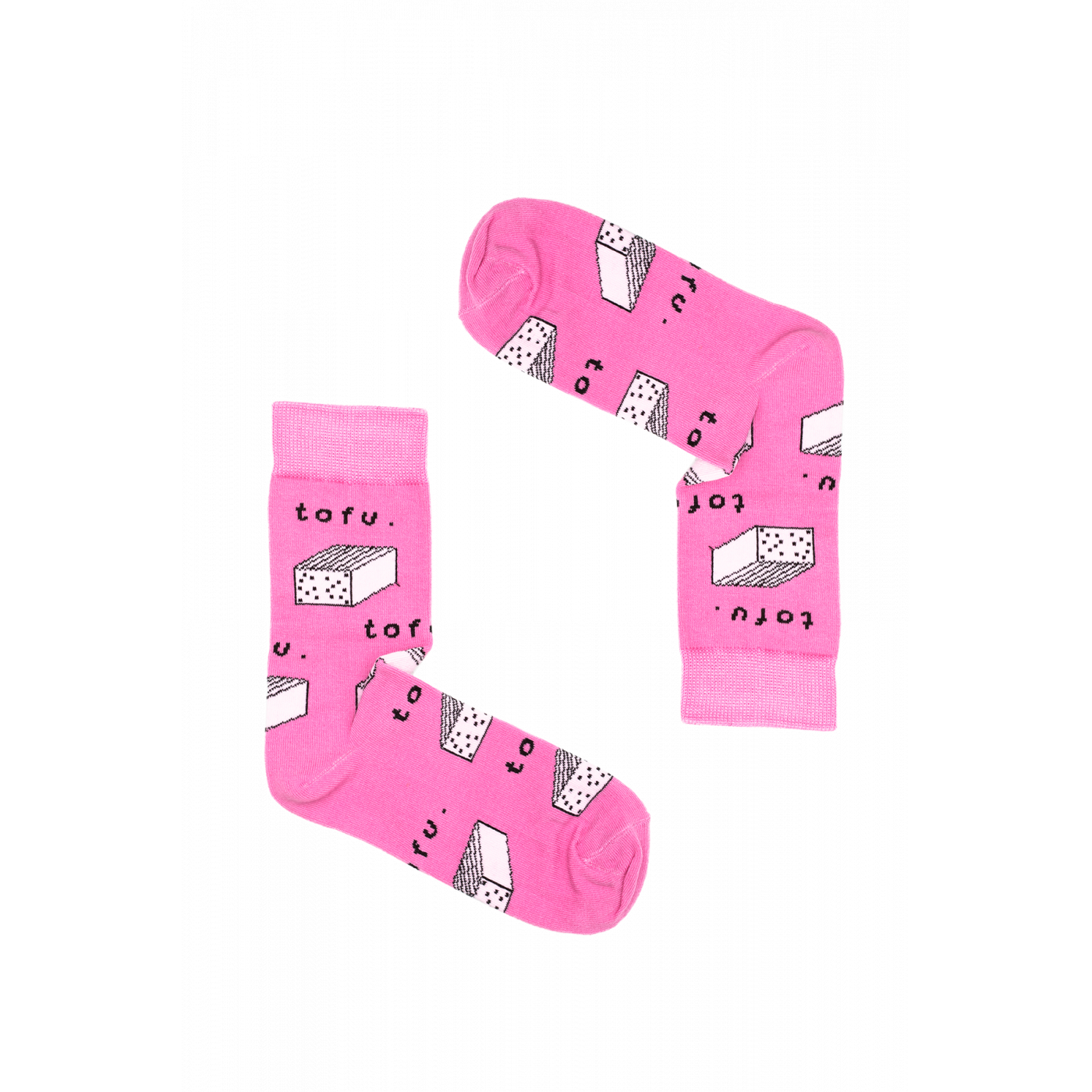 Kabak Unisex's Socks Patterned Tofu Pink