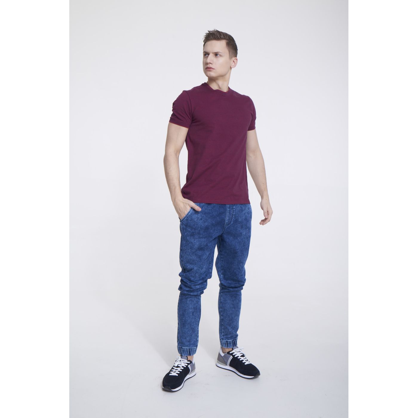 Big Star Man's Shortsleeve T-shirt 154568 Burgundy-604