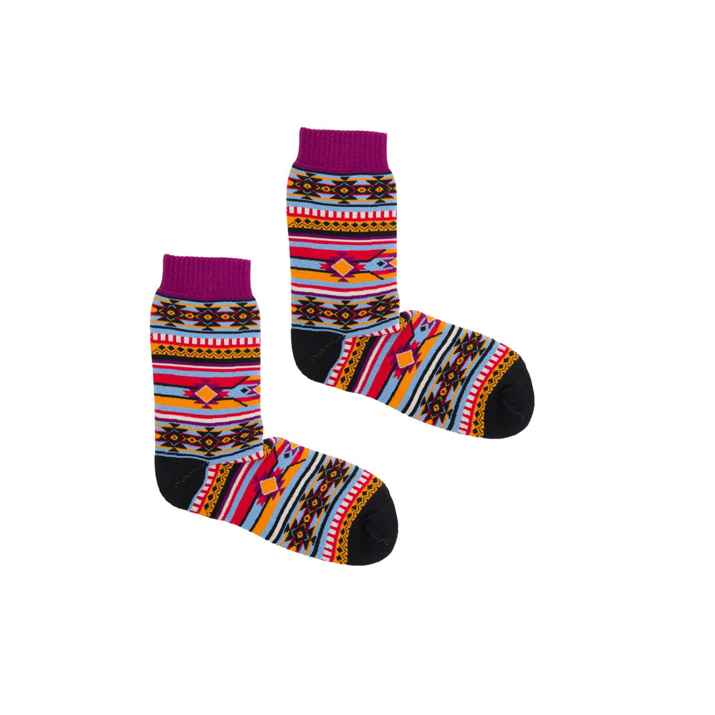 Kabak Unisex's Socks Warm Aztec/Violet