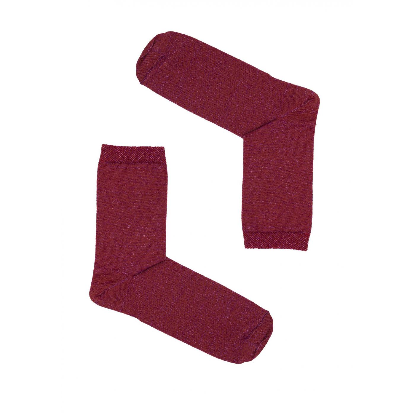 Kabak Unisex's Socks Glitter Light Burgundy
