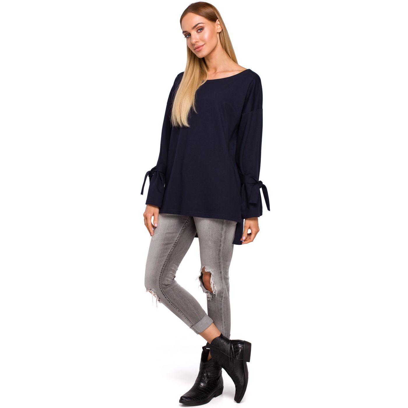 Made Of Emotion Woman's Sweatshirt M479 Navy Blue