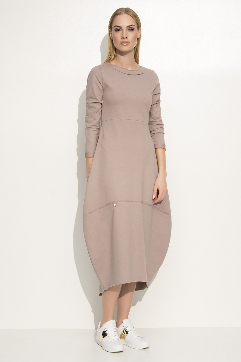 Makadamia Woman's Dress M337 Cappuccino