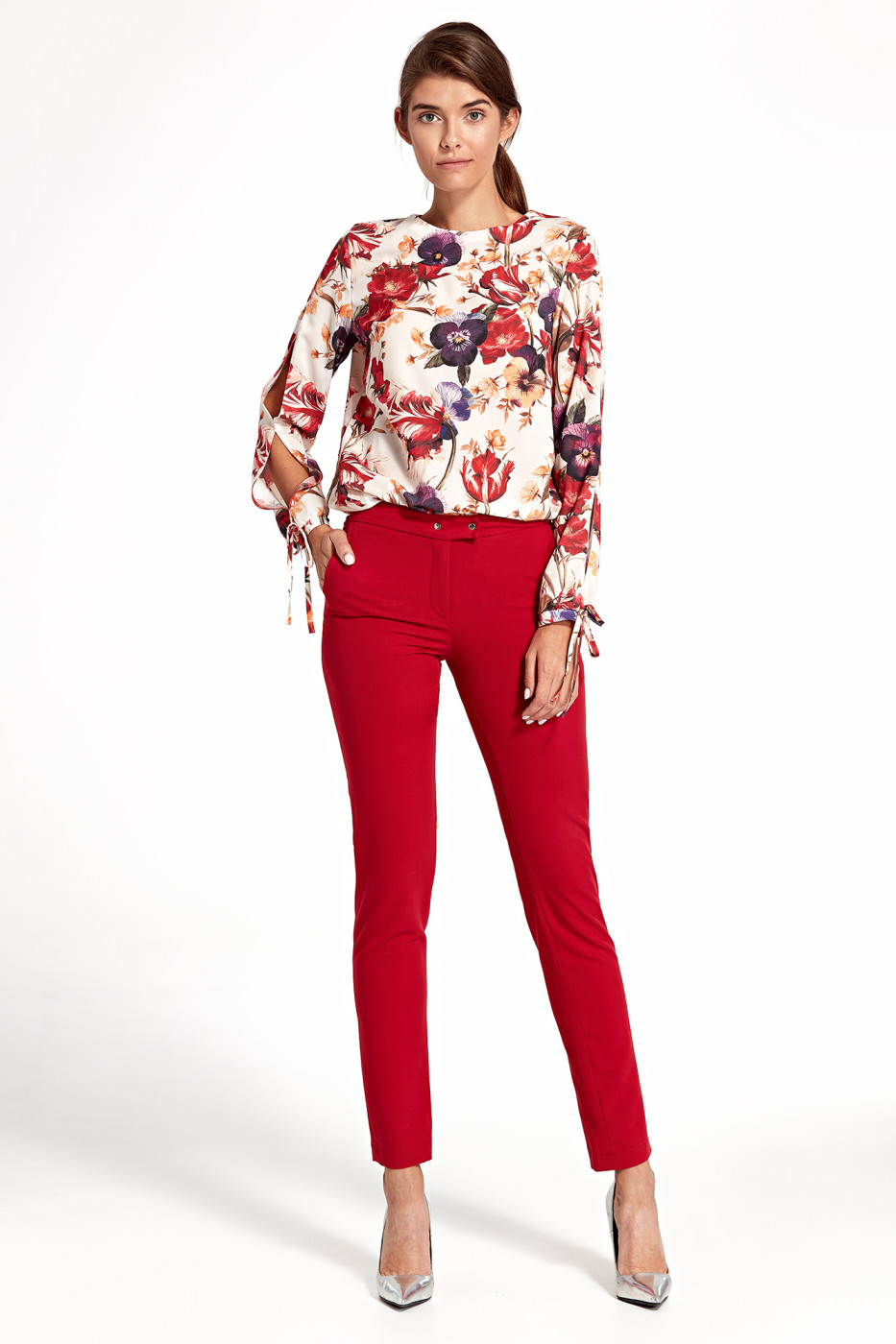 Nife Woman's Blouse B95 Flowers