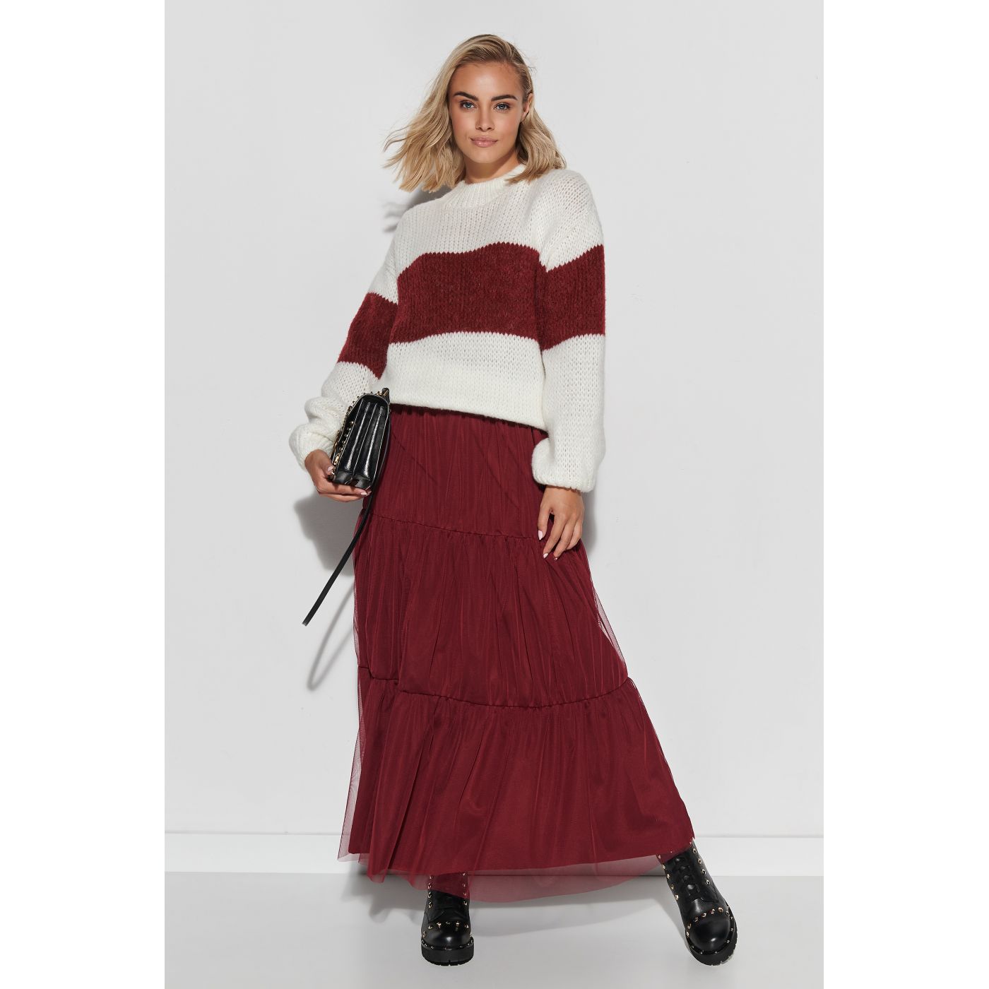 Makadamia Woman's Skirt M567 Maroon