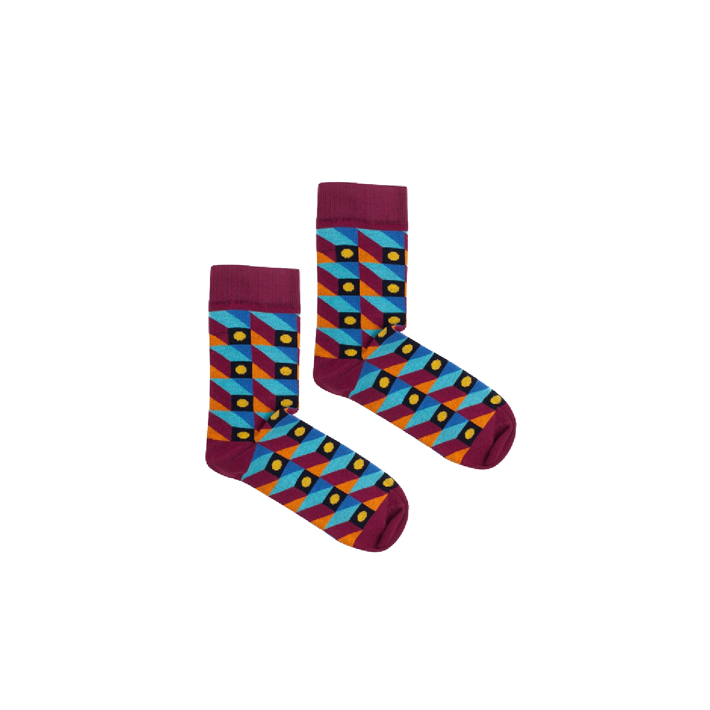 Kabak Unisex's Socks Classic Retro Burgundy