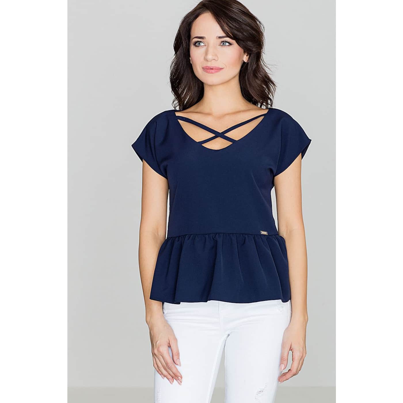 Lenitif Woman's Blouse K396 Navy Blue