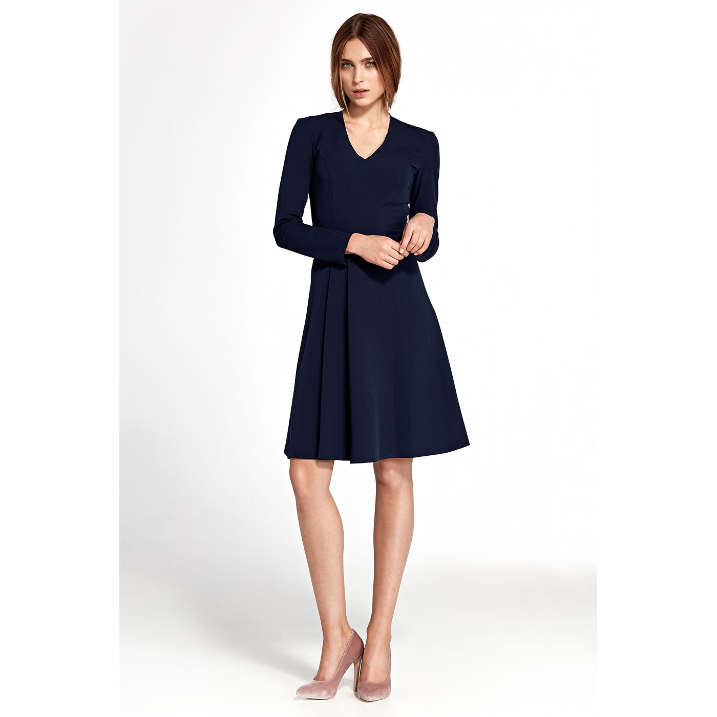 Nife Woman's Dress S105 Navy Blue