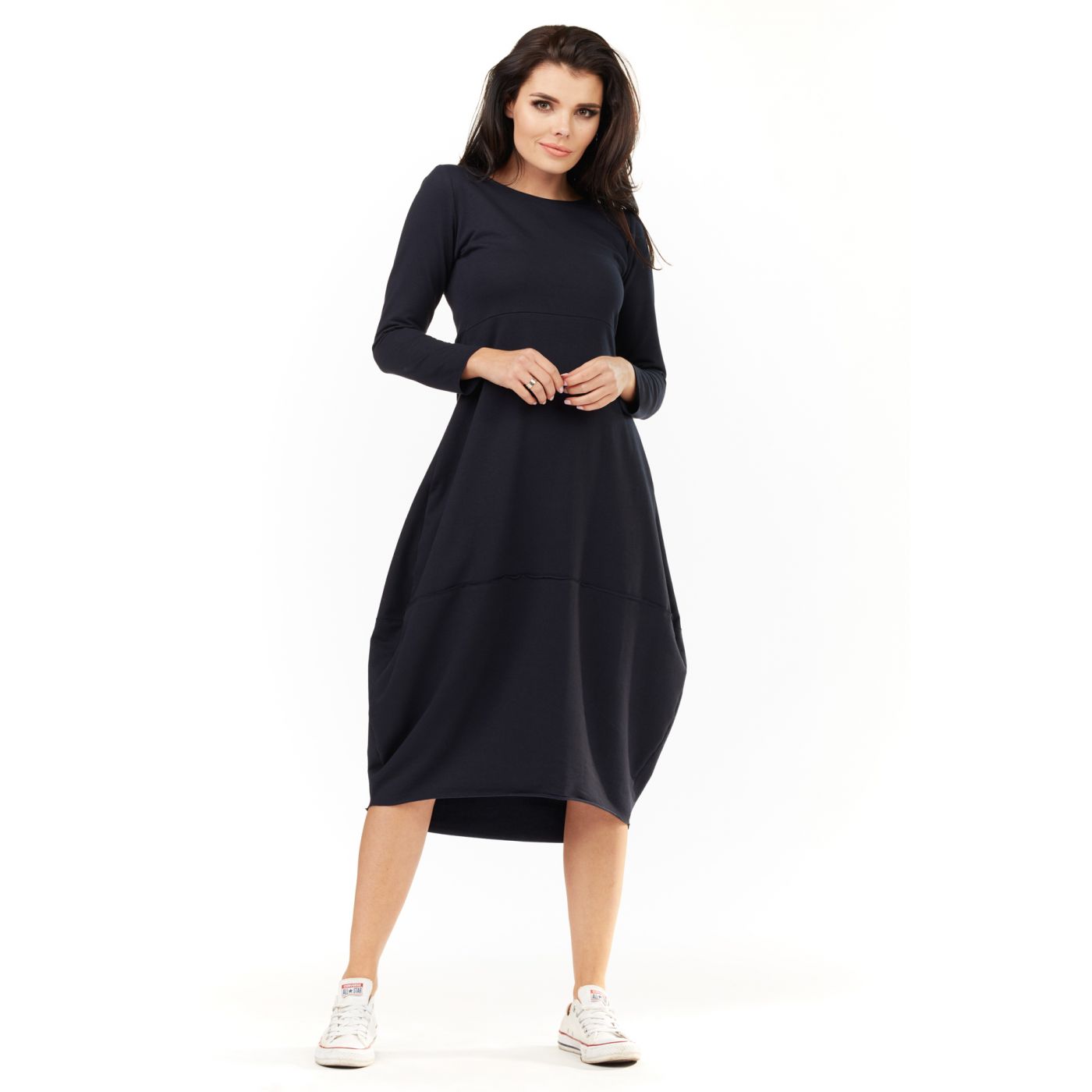 Awama Woman's Dress A209 Navy Blue