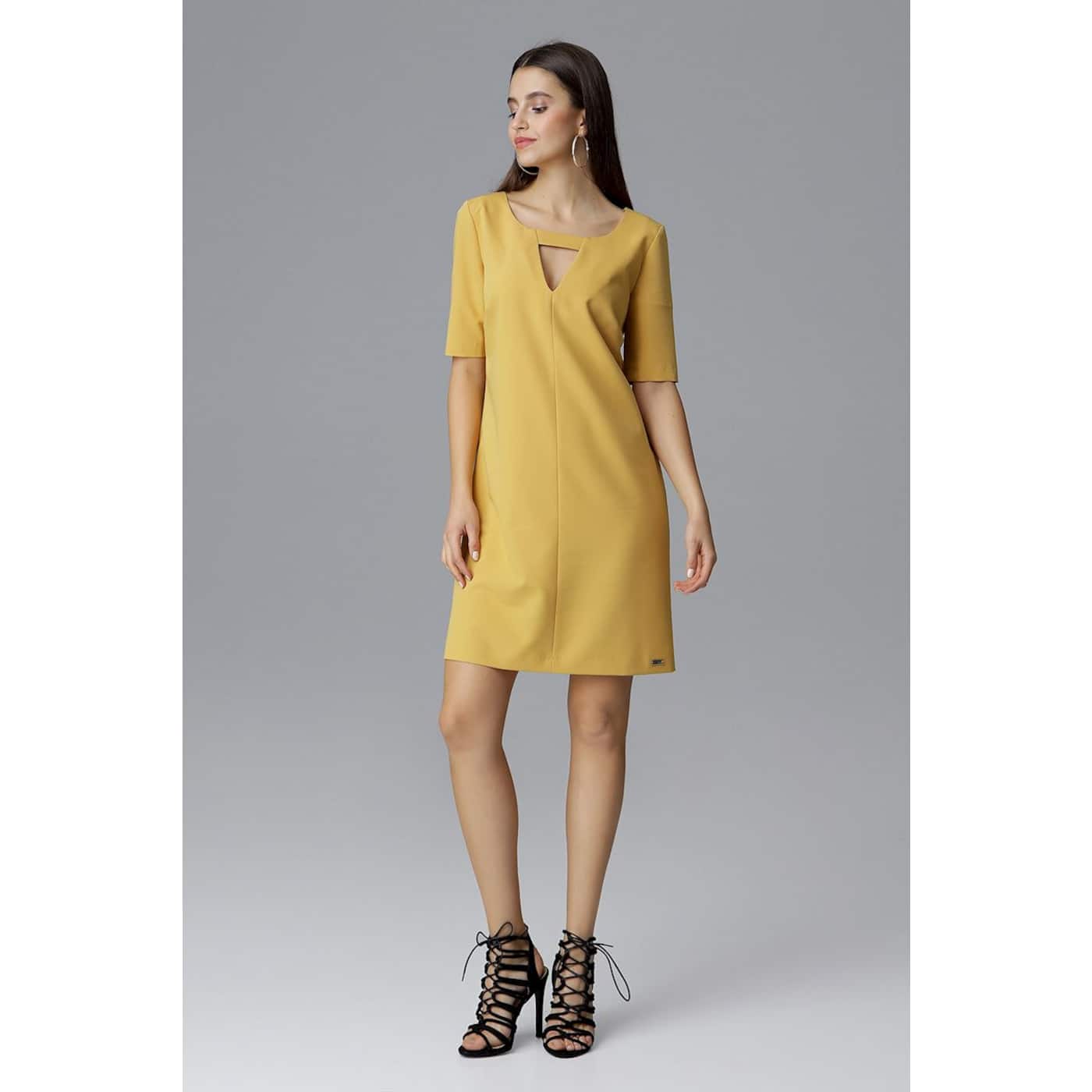 Figl Woman's Dress M634 Mustard