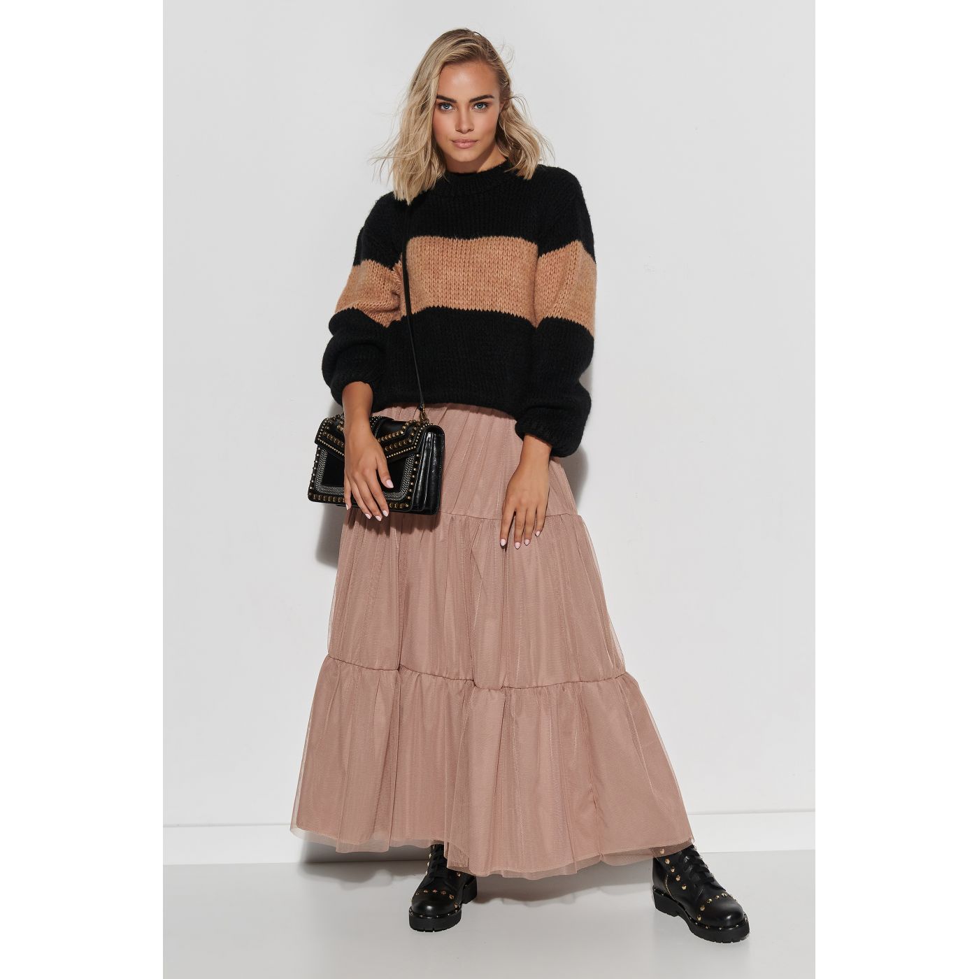 Makadamia Woman's Sweater S102 Black/Camel