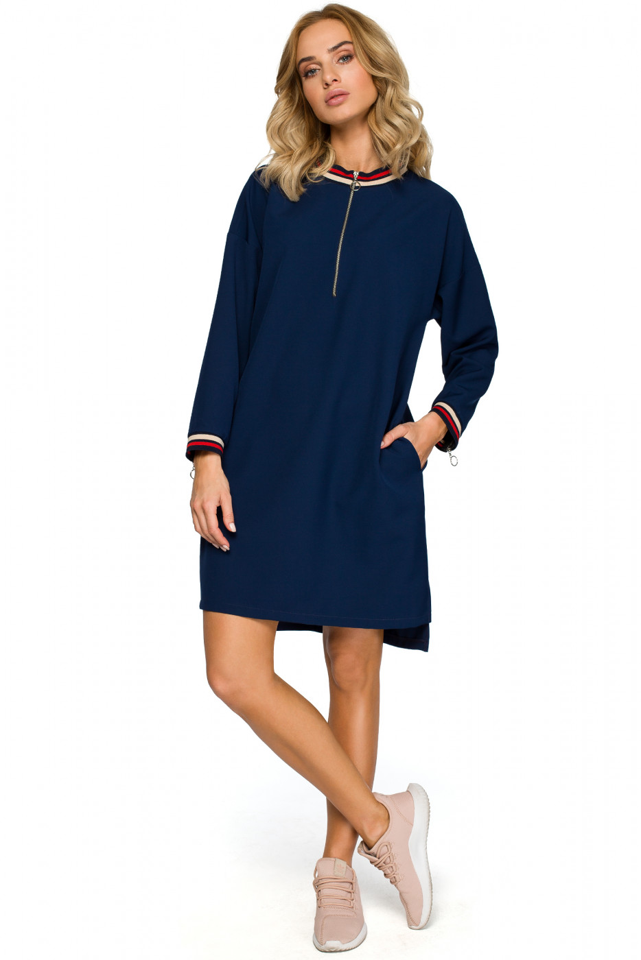 Made Of Emotion Woman's Dress M402 Navy Blue