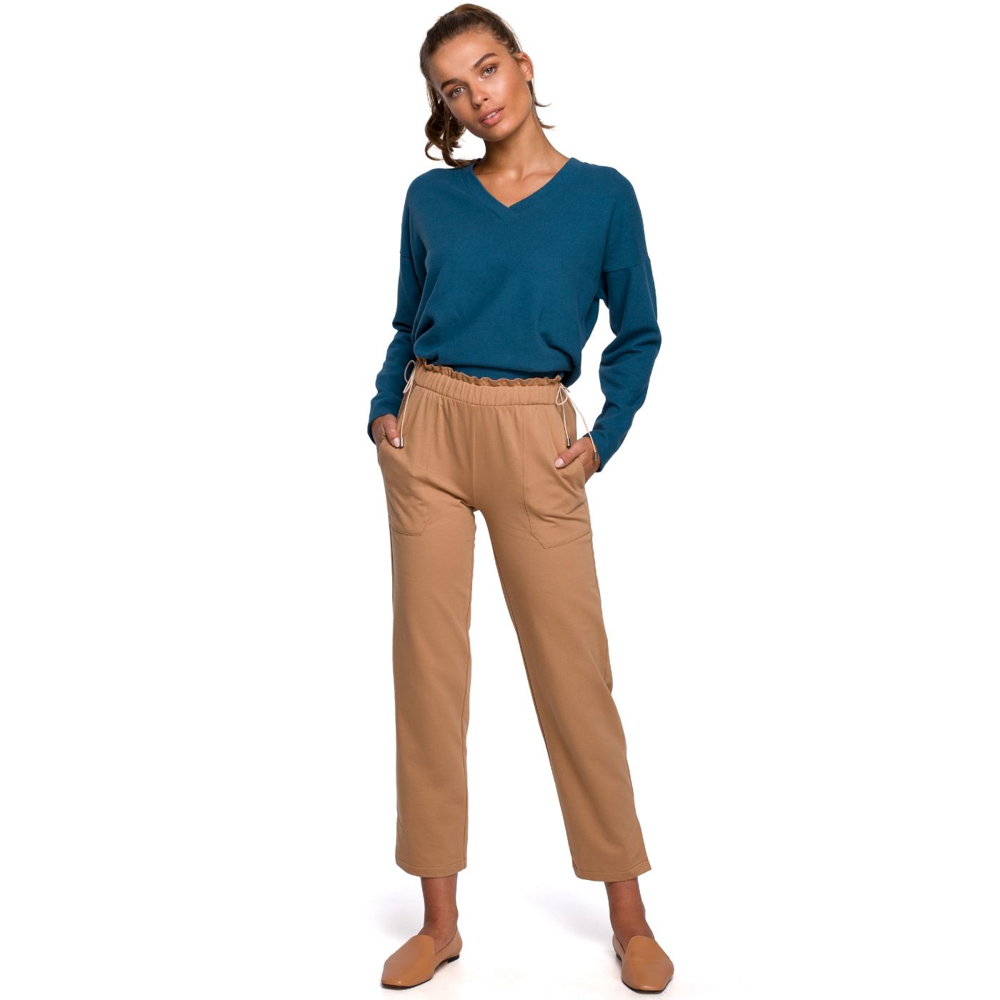 Stylove Woman's Trousers S228 Cappuccino