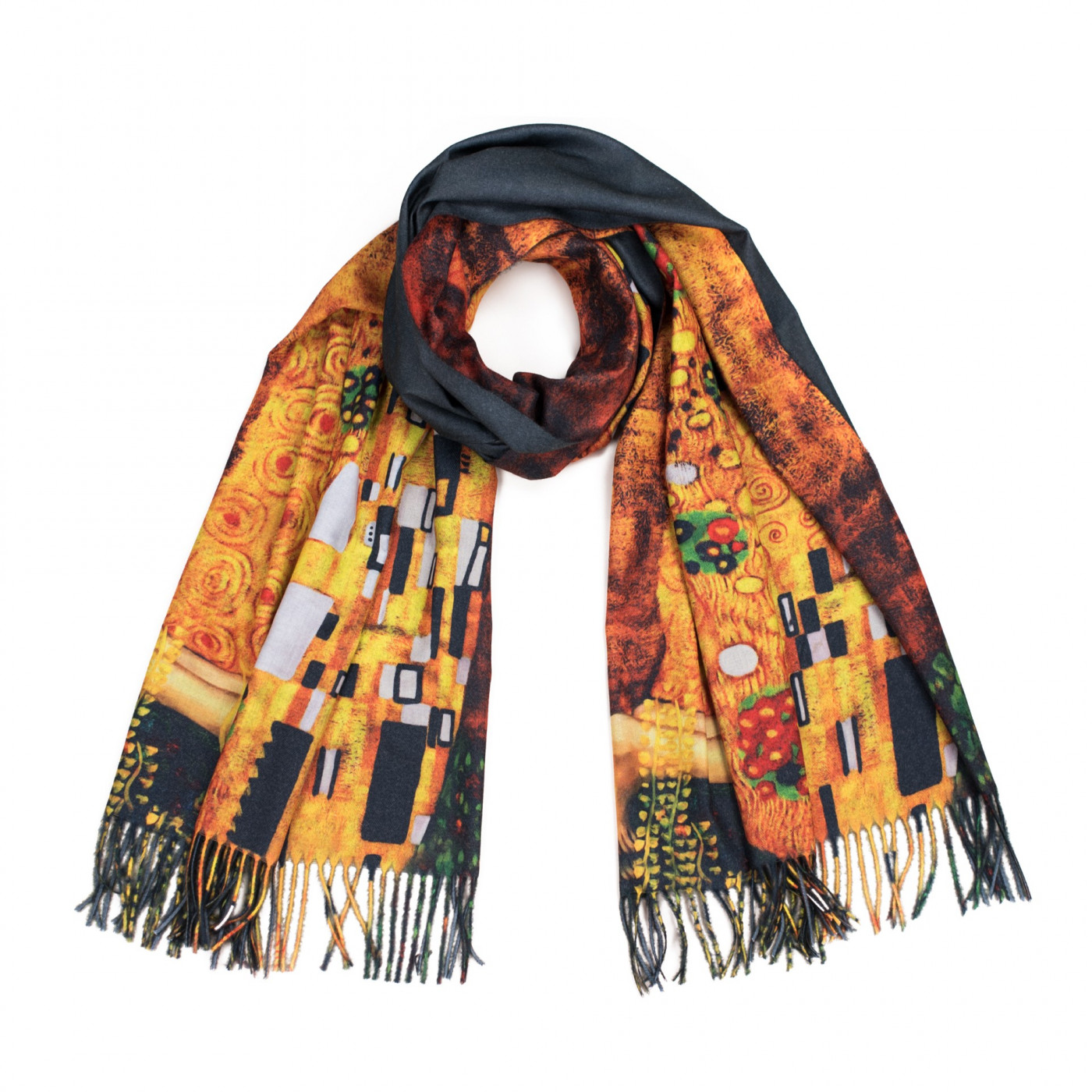 Art Of Polo Woman's Scarf sz19337 Grey/Yellow