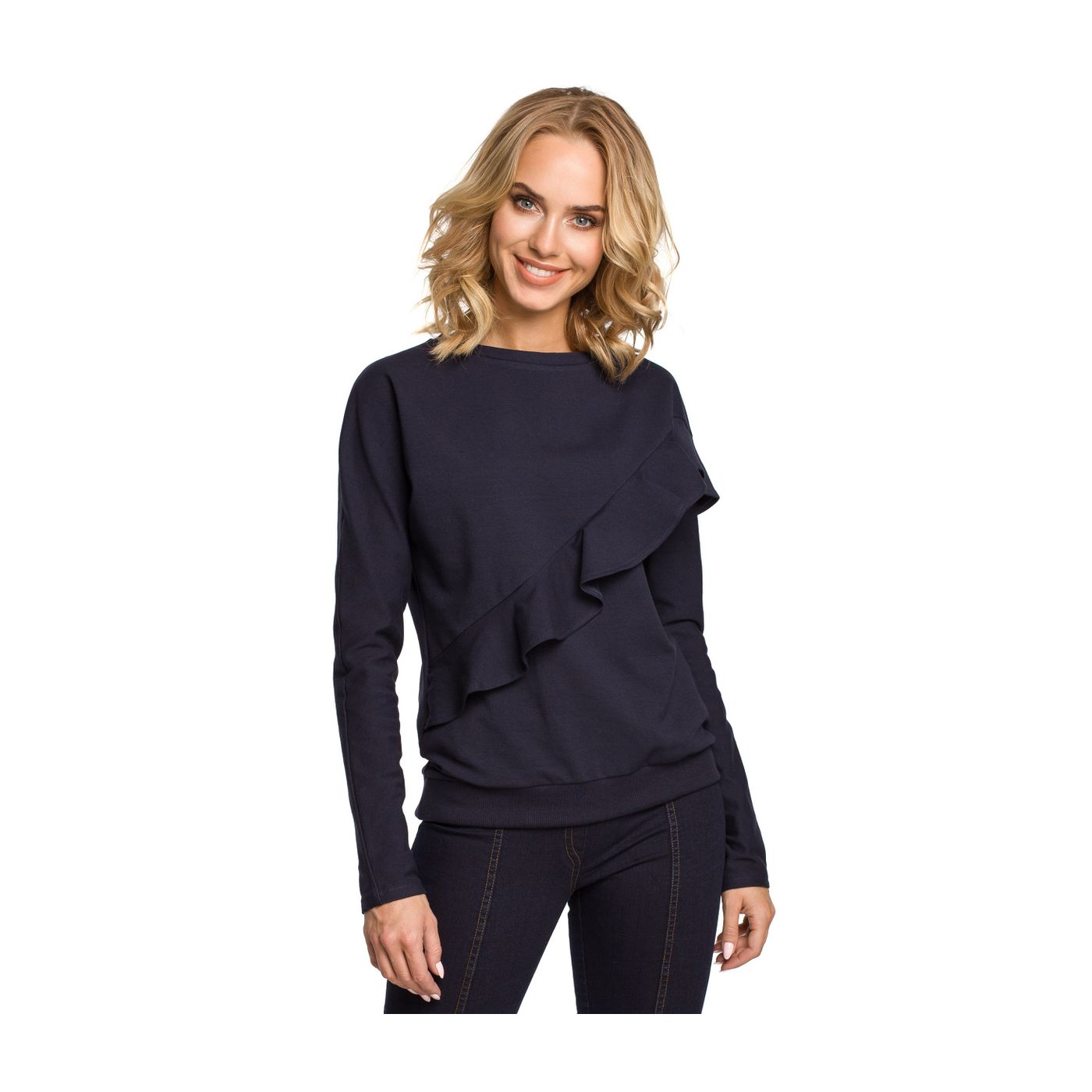 Made Of Emotion Woman's Blouse M331 Navy Blue