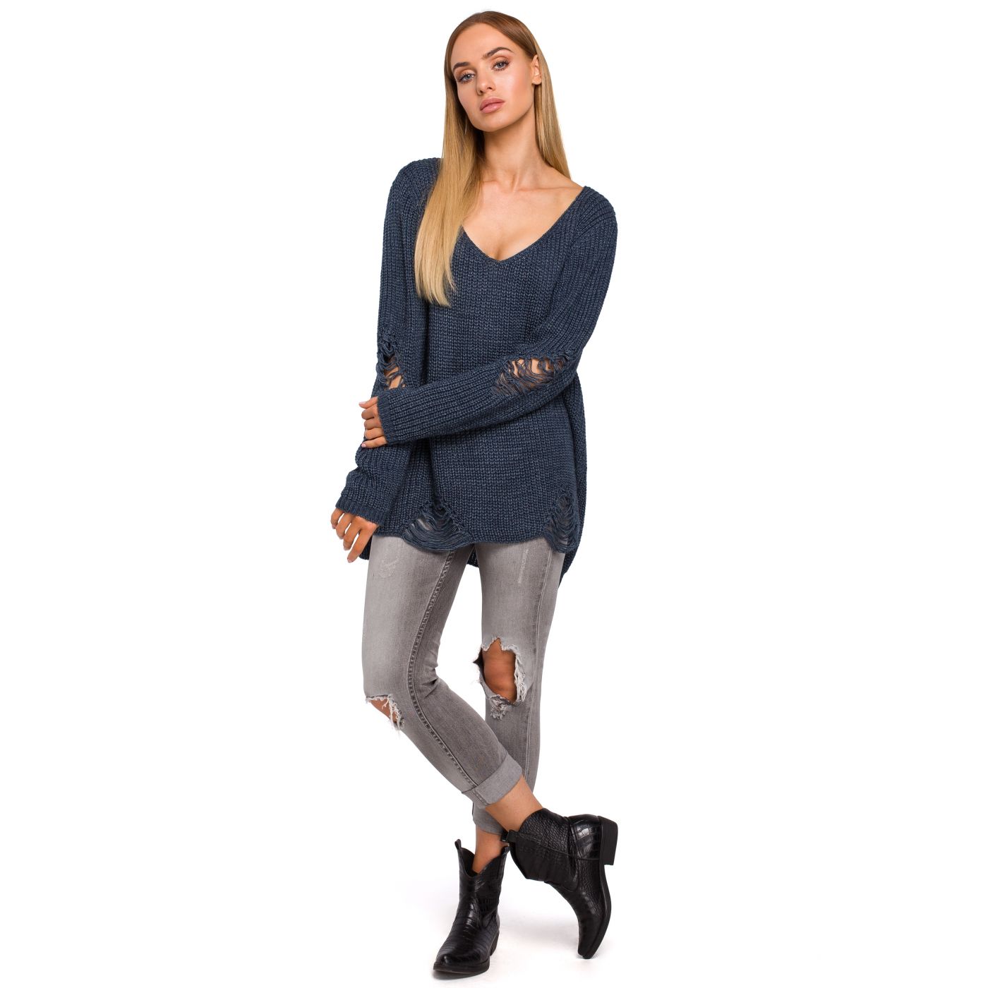Made Of Emotion Woman's Pullover M473 Jeans