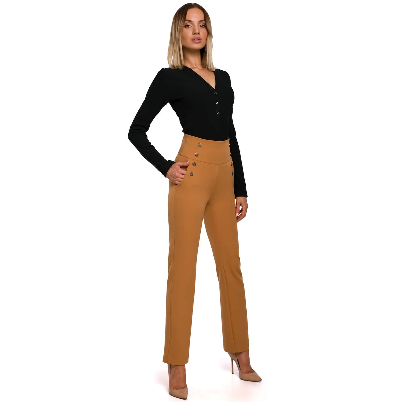 Made Of Emotion Woman's Trousers M530 Cinnamon