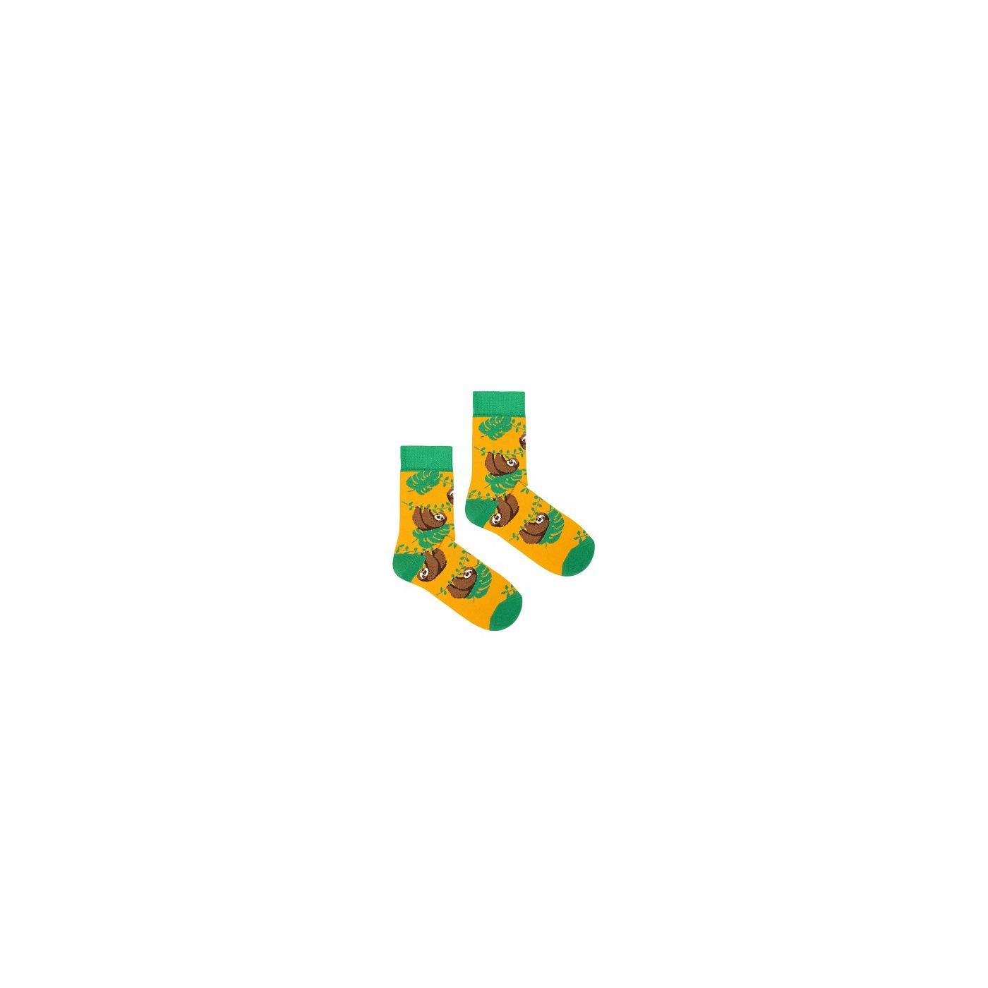 Kabak Unisex's Socks Patterned Sloths Mustard