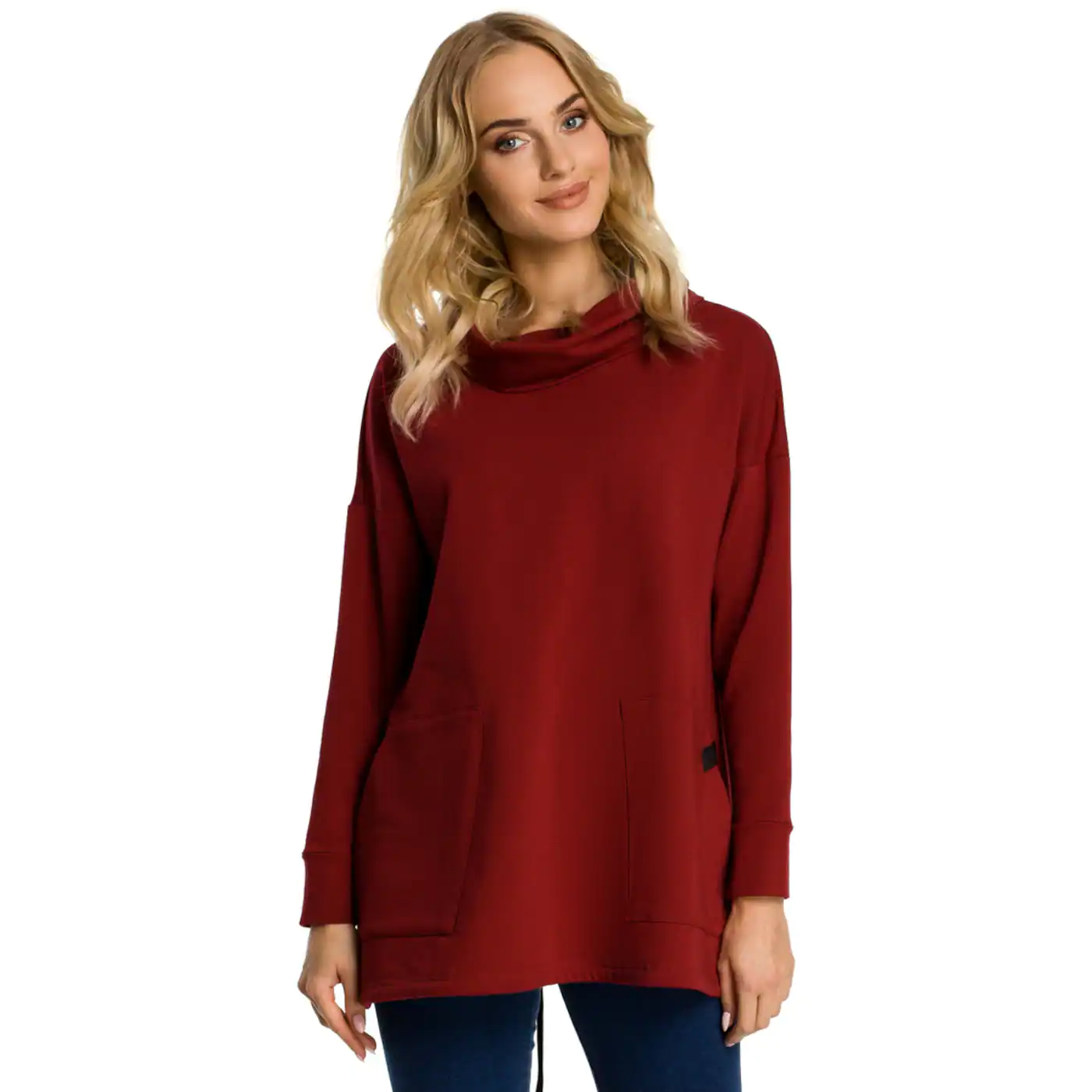 Made Of Emotion Woman's Sweatshirt M344 Maroon