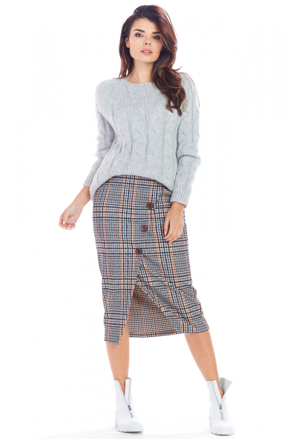 Awama Woman's Skirt A363 Navy Blue