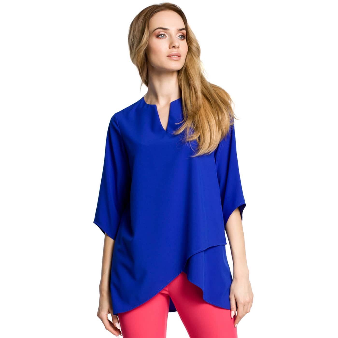 Made Of Emotion Woman's Blouse M359 Royal