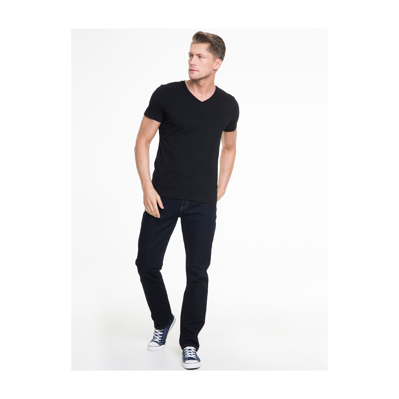Big Star Man's Shortsleeve V-neck T-shirt 150046 -900