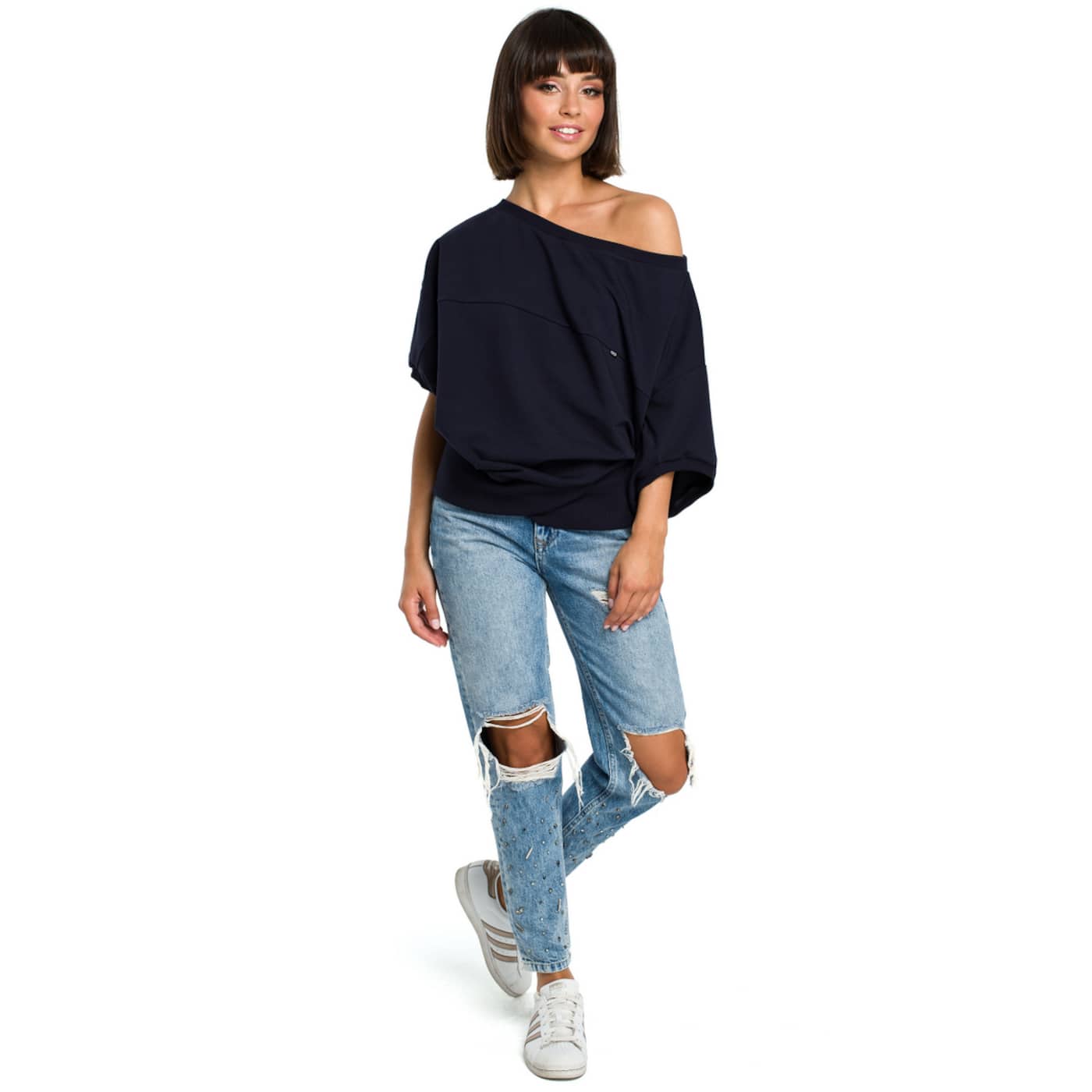 BeWear Woman's Blouse B079 Navy Blue