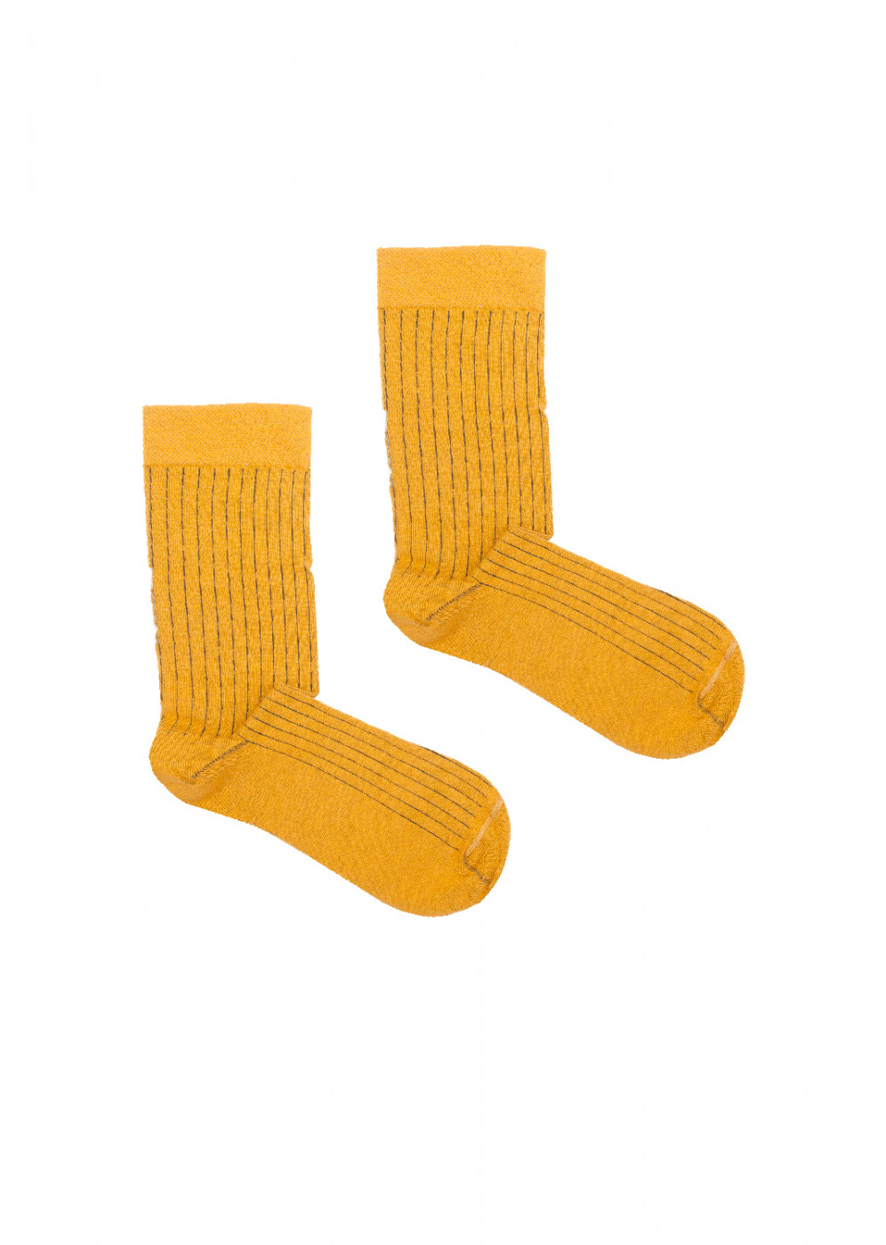 Kabak Unisex's Socks Classic Ribbed Mustard