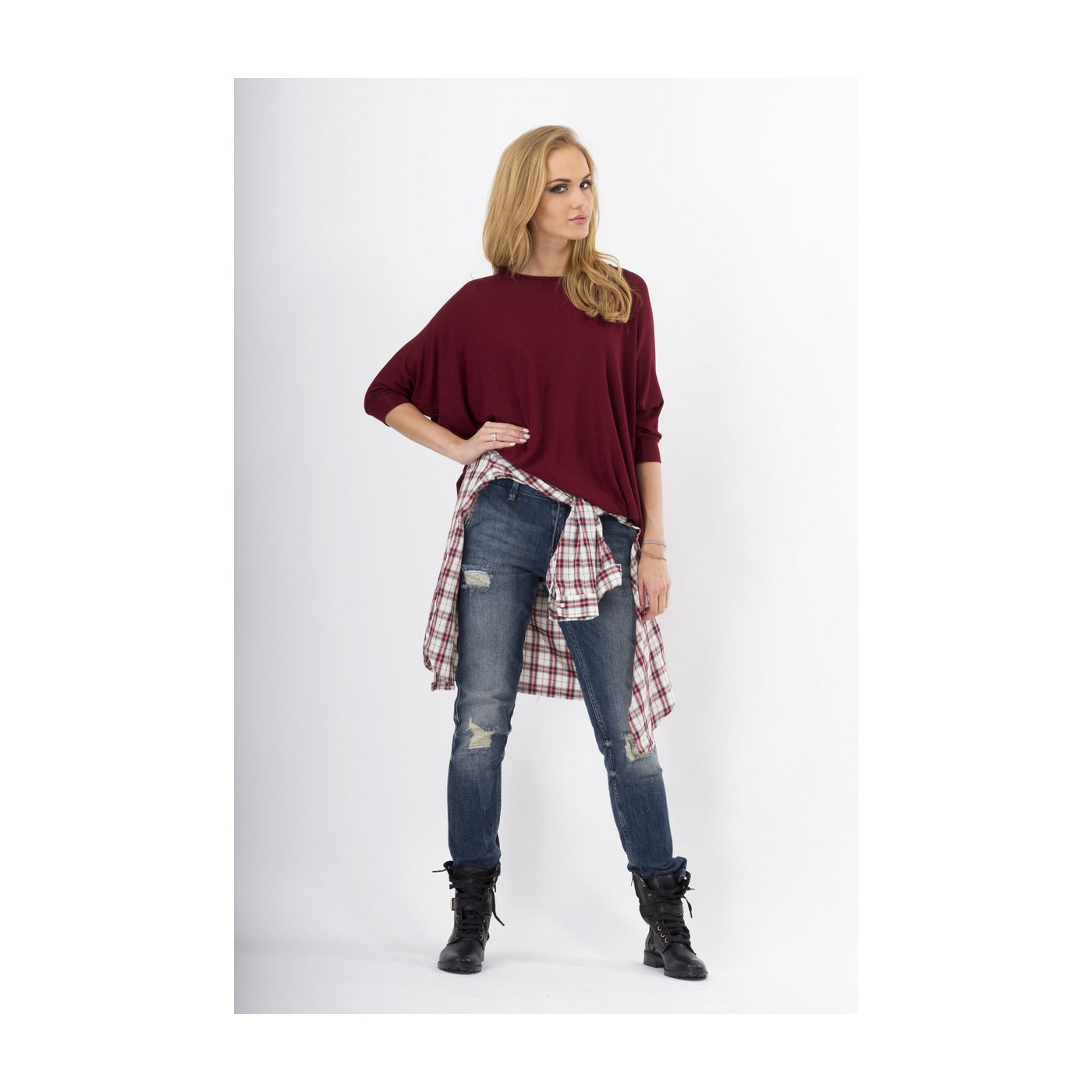 Makadamia Woman's Sweater M18 Maroon