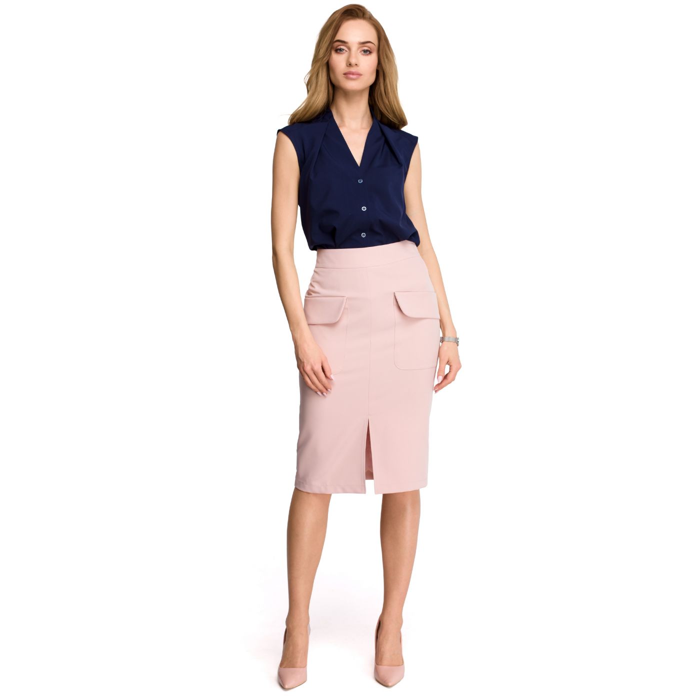 Stylove Woman's Blouse S112 Navy Blue