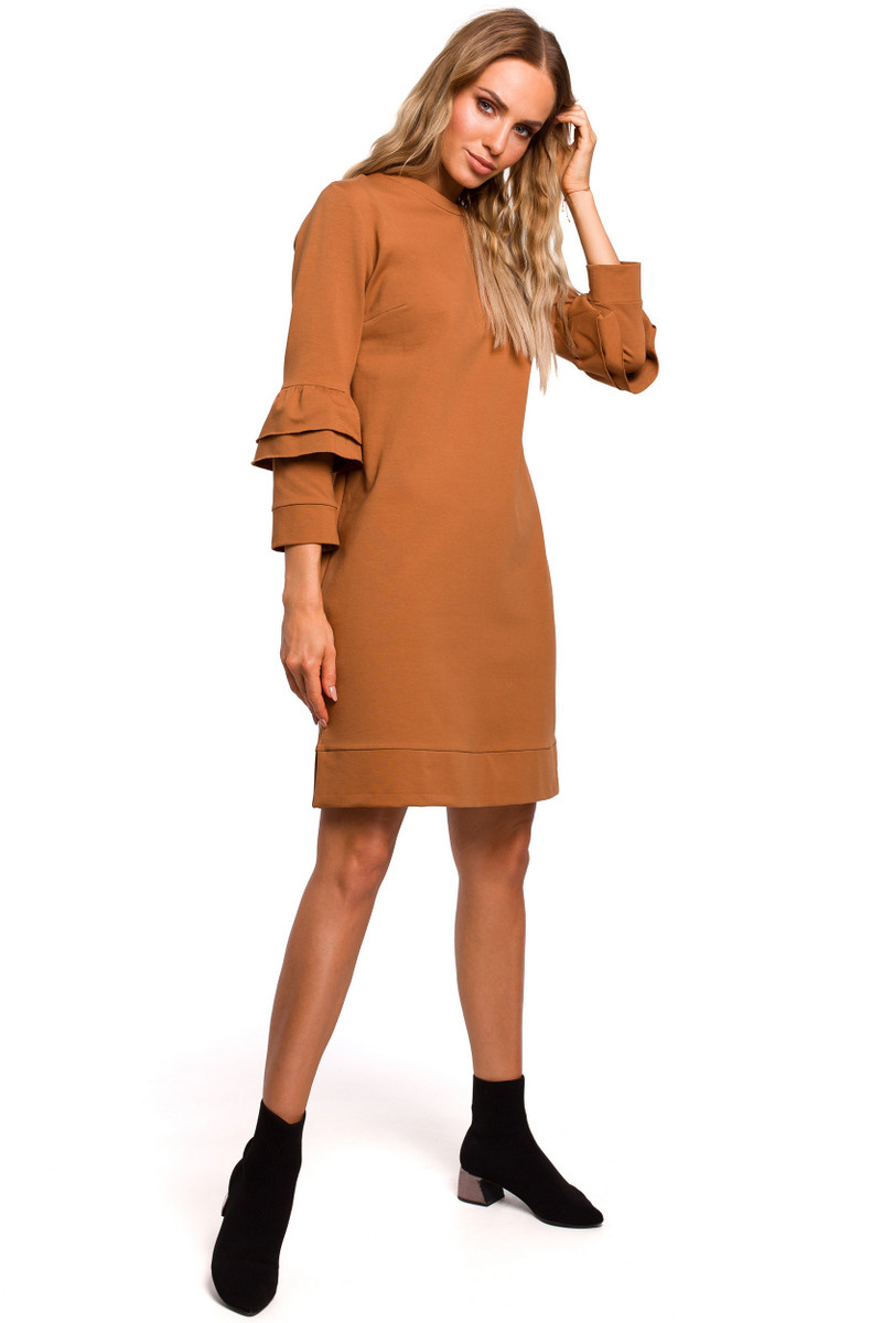 Made Of Emotion Woman's Dress M446 Caramel