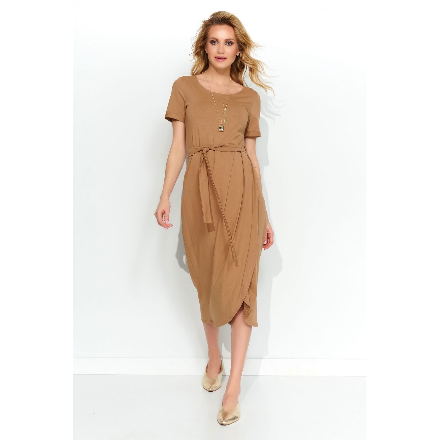 Makadamia Woman's Dress M544 Cappuccino