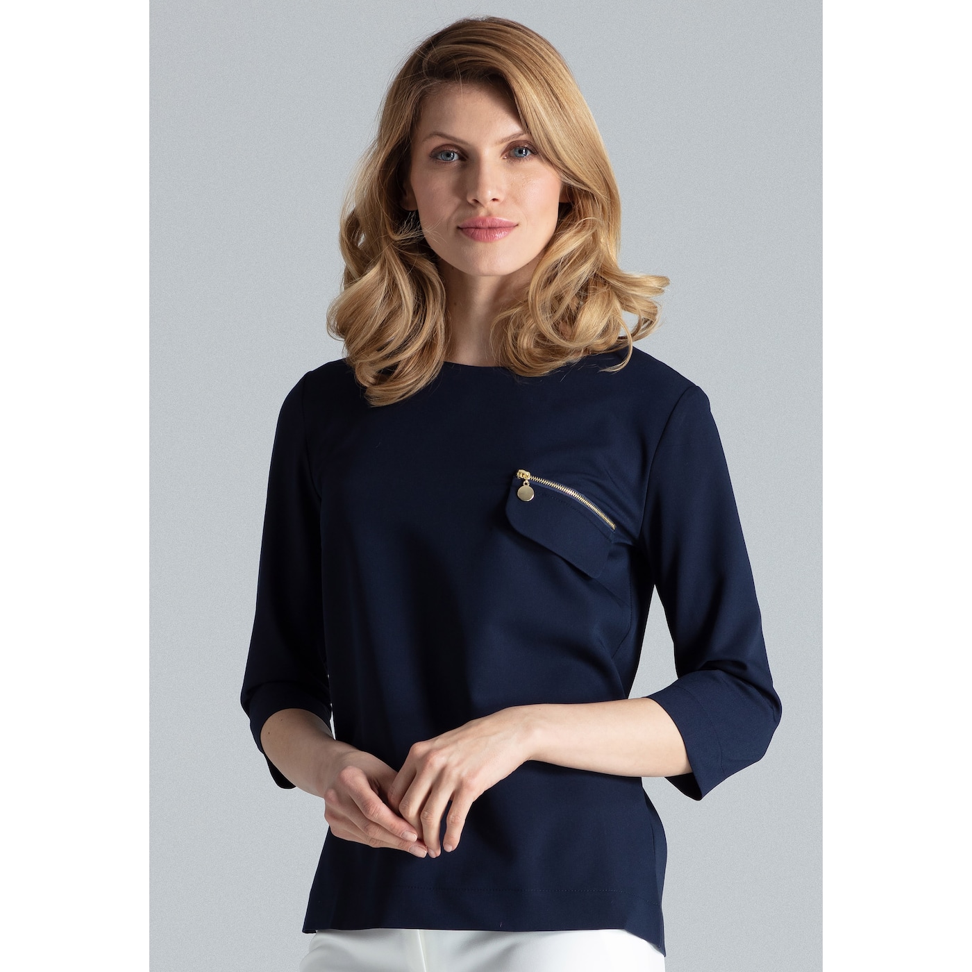 Figl Woman's Blouse M393 Navy Blue