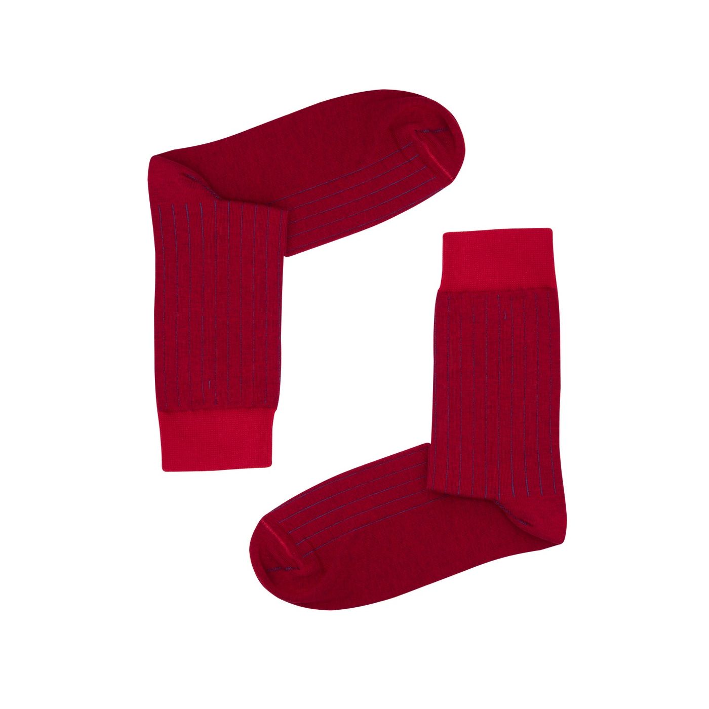 Kabak Unisex's Socks Classic Ribbed Red/Navy Blue